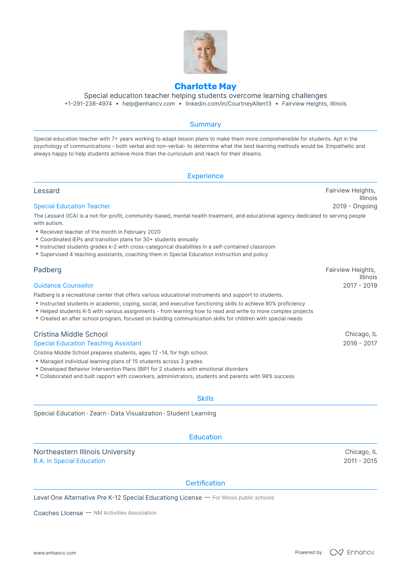 Traditional Special Education Teacher Resume Template