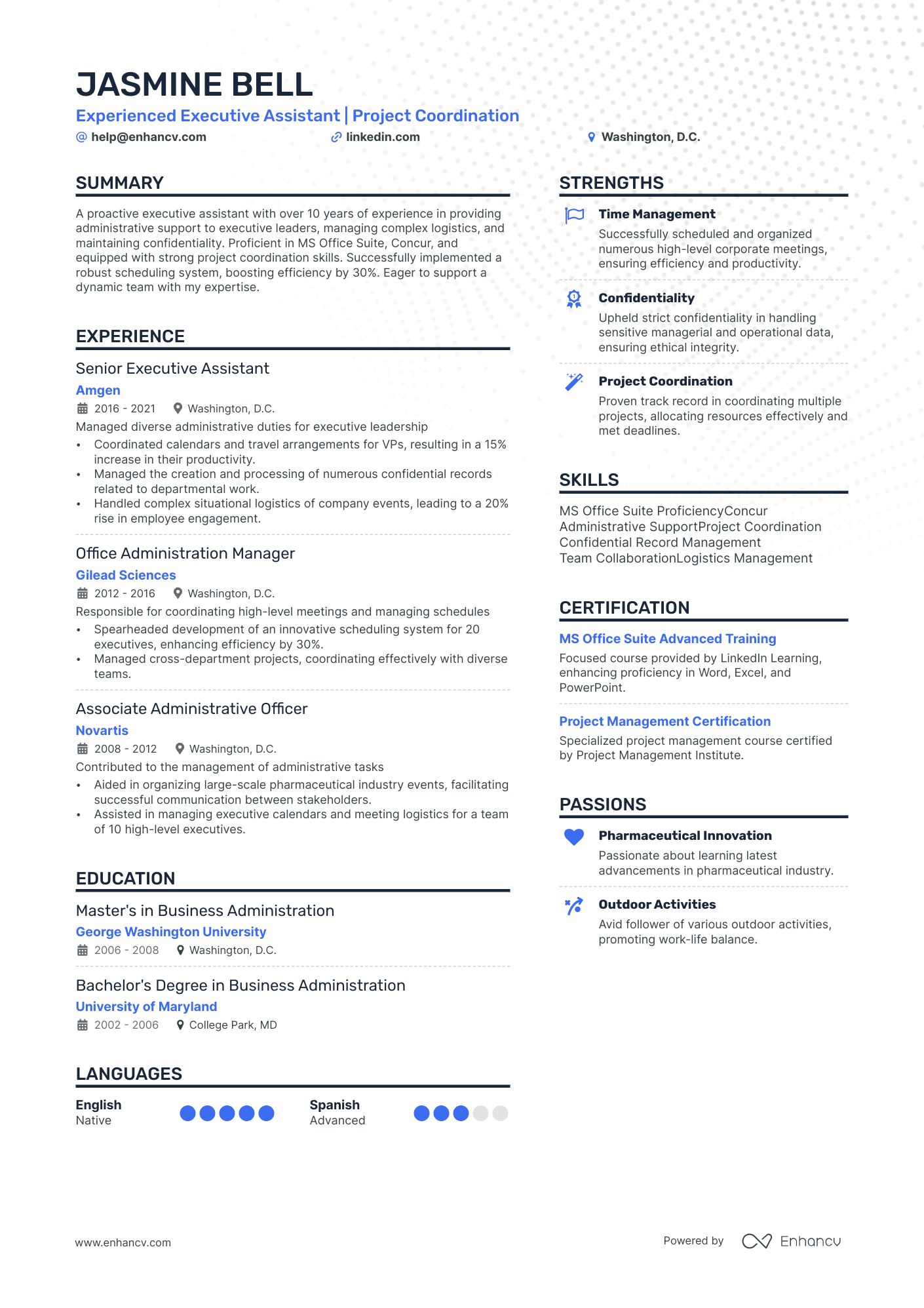 administrative assistant resume profile summary