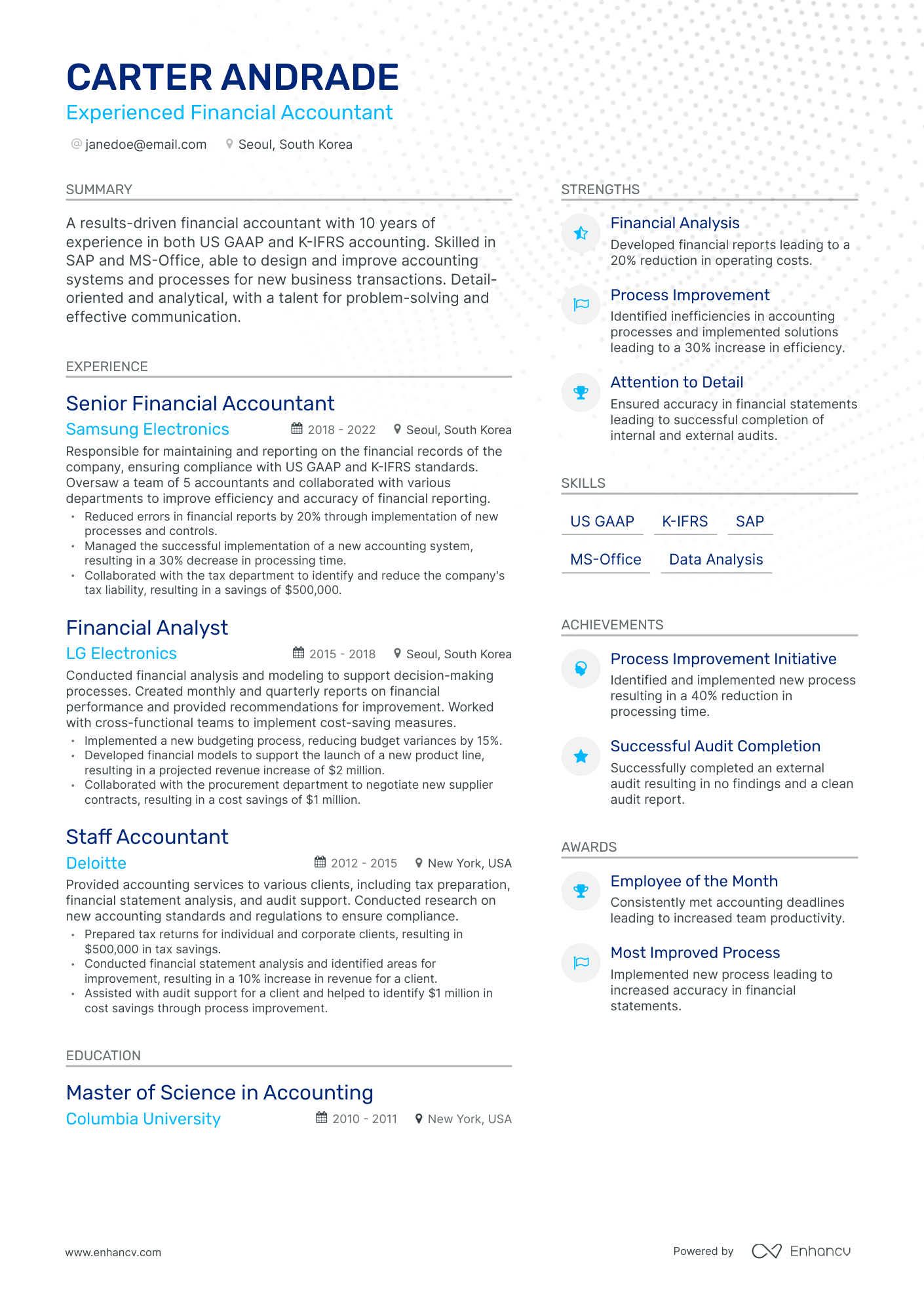 Modern Accounting Resume Template