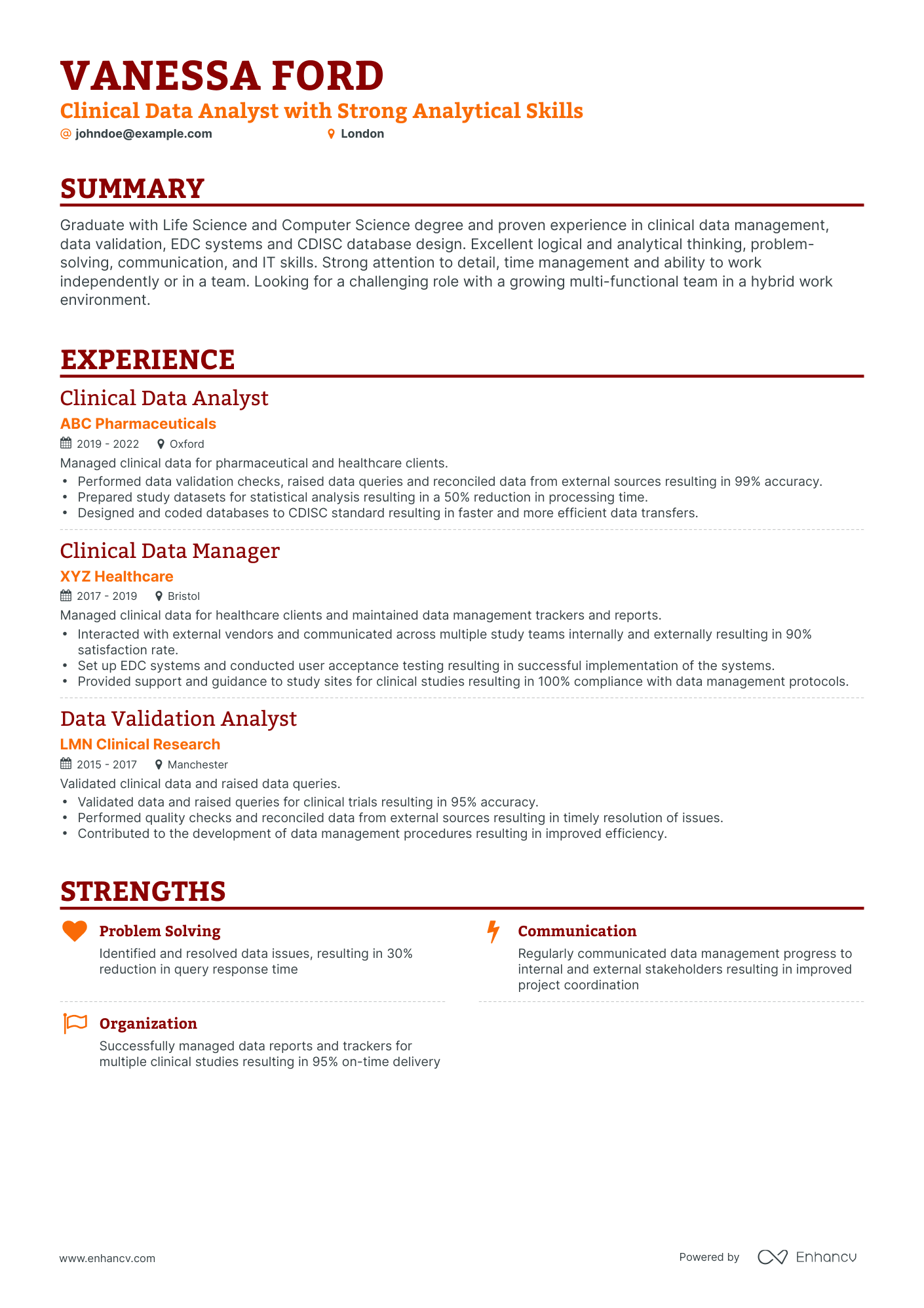 Classic Clinical Data Analyst Resume Template