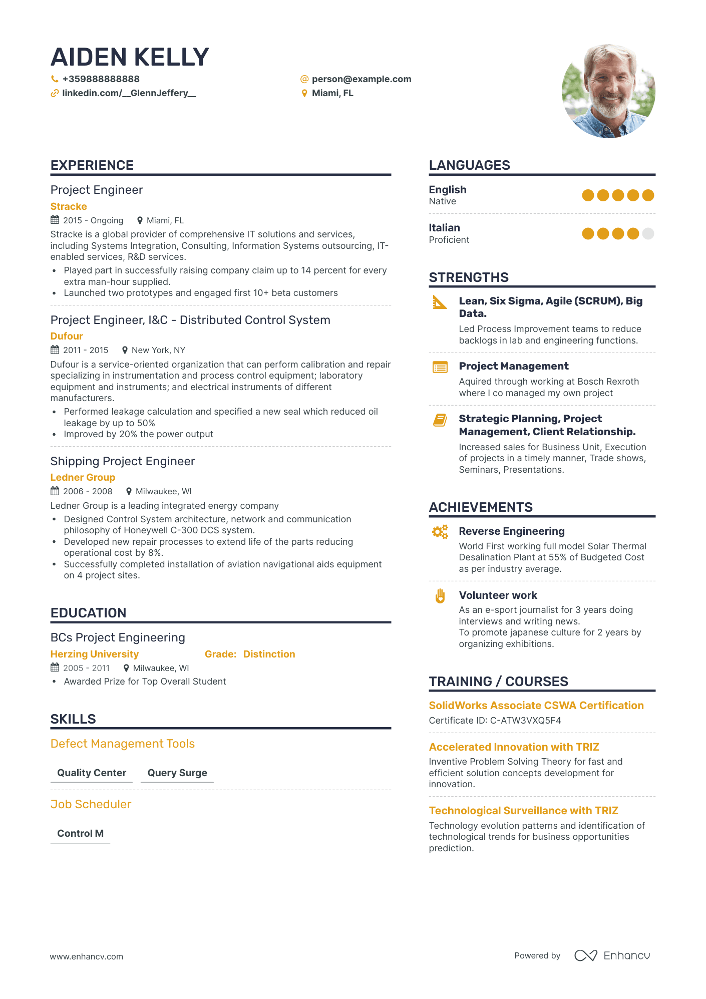 Simple Project Engineer Resume Template