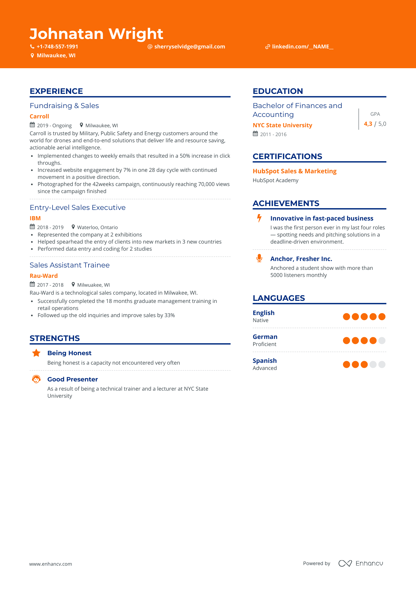 Creative Entry Level Resume Template