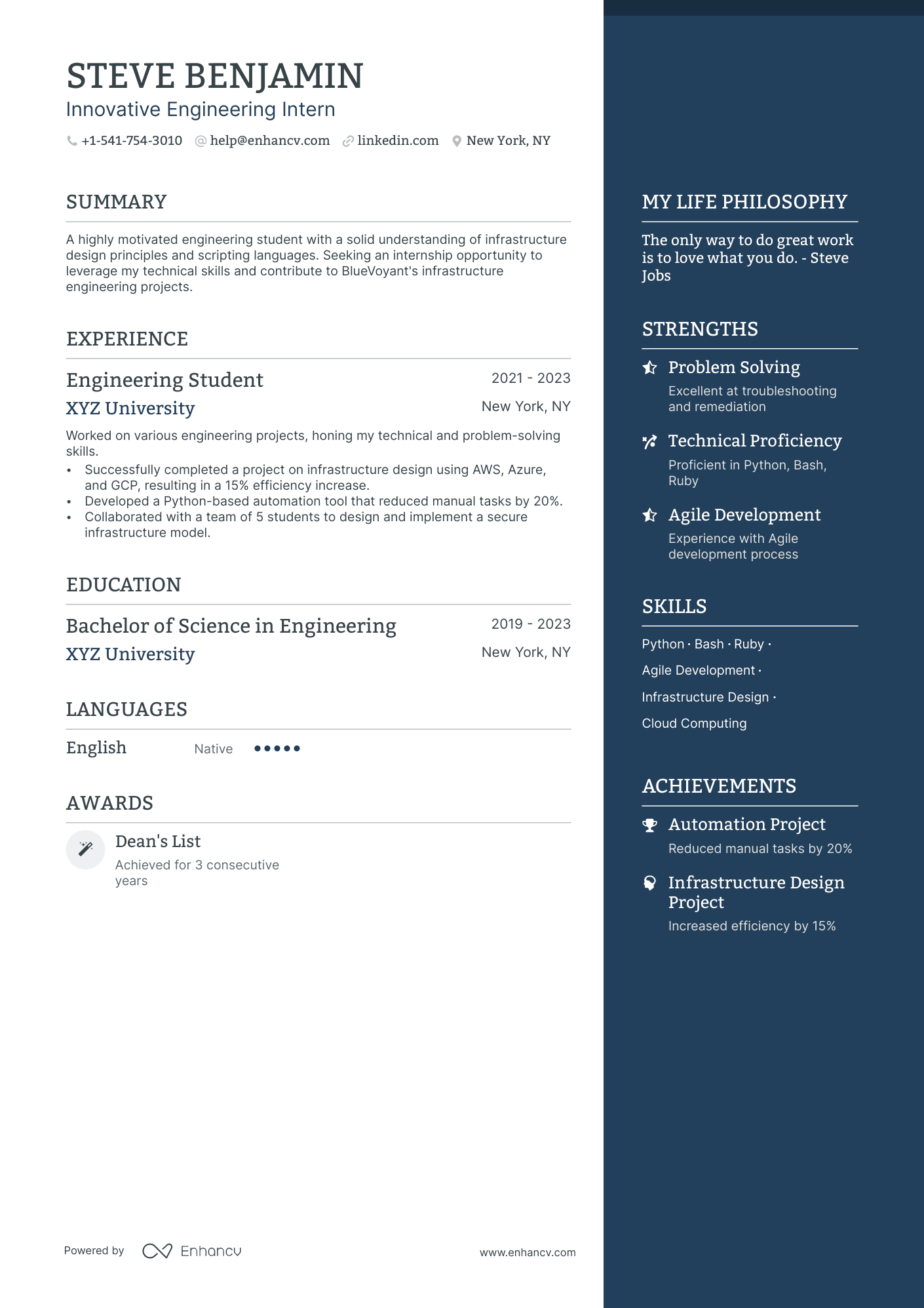 how to write resume for engineering students