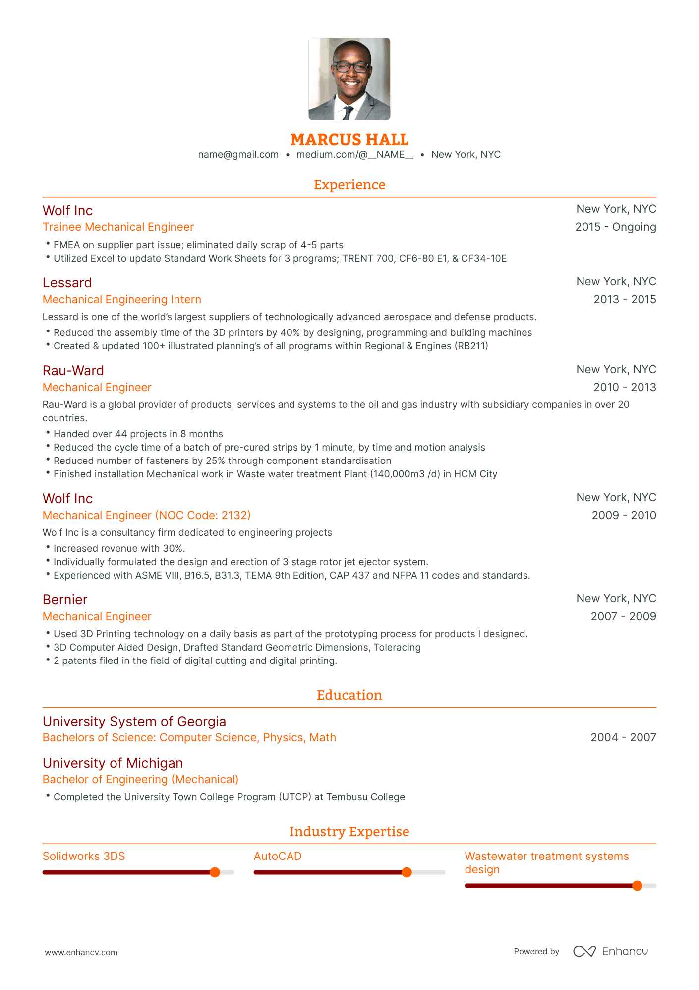 Traditional Design Engineer Resume Template