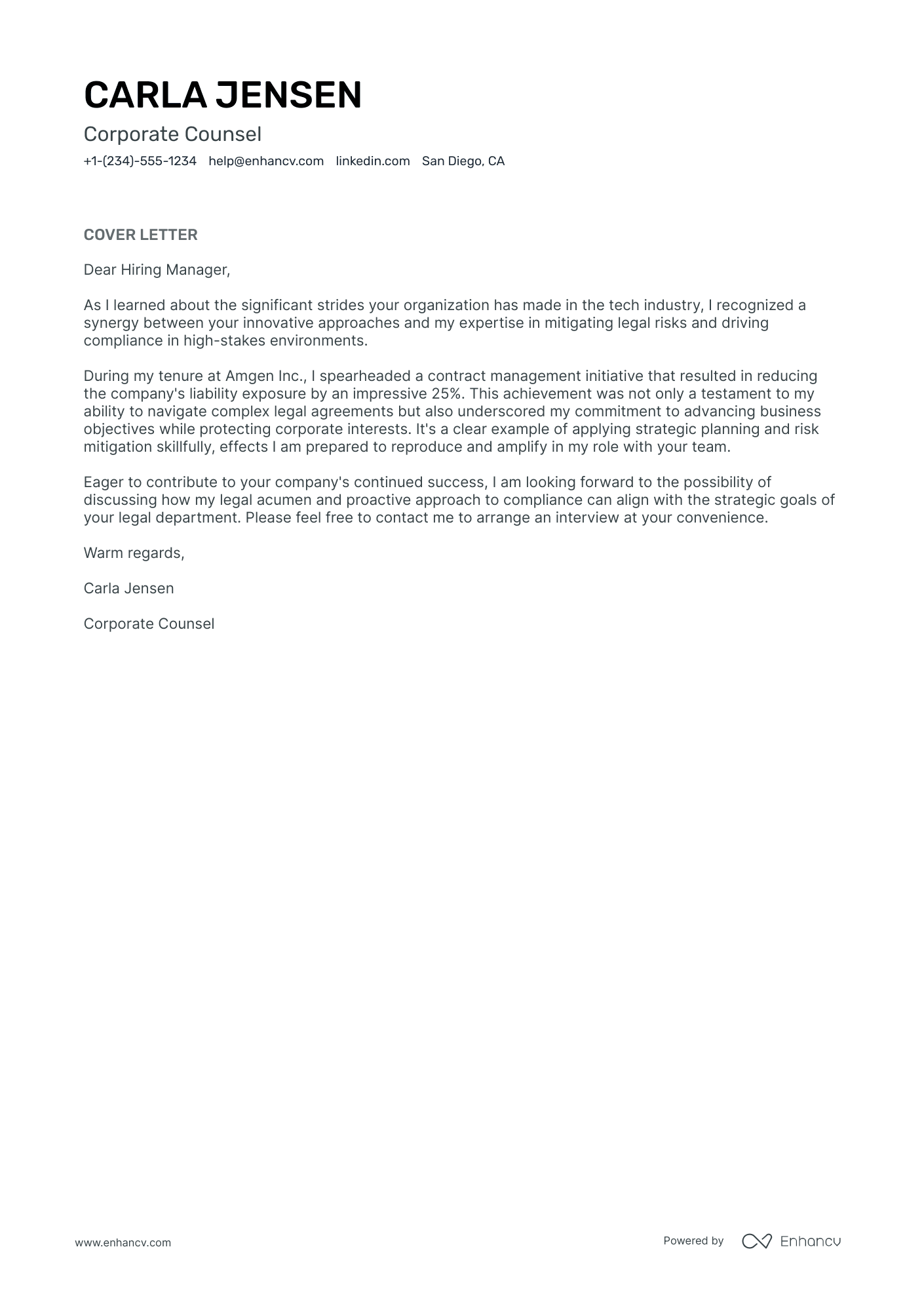 cover letter for attorney in house counsel