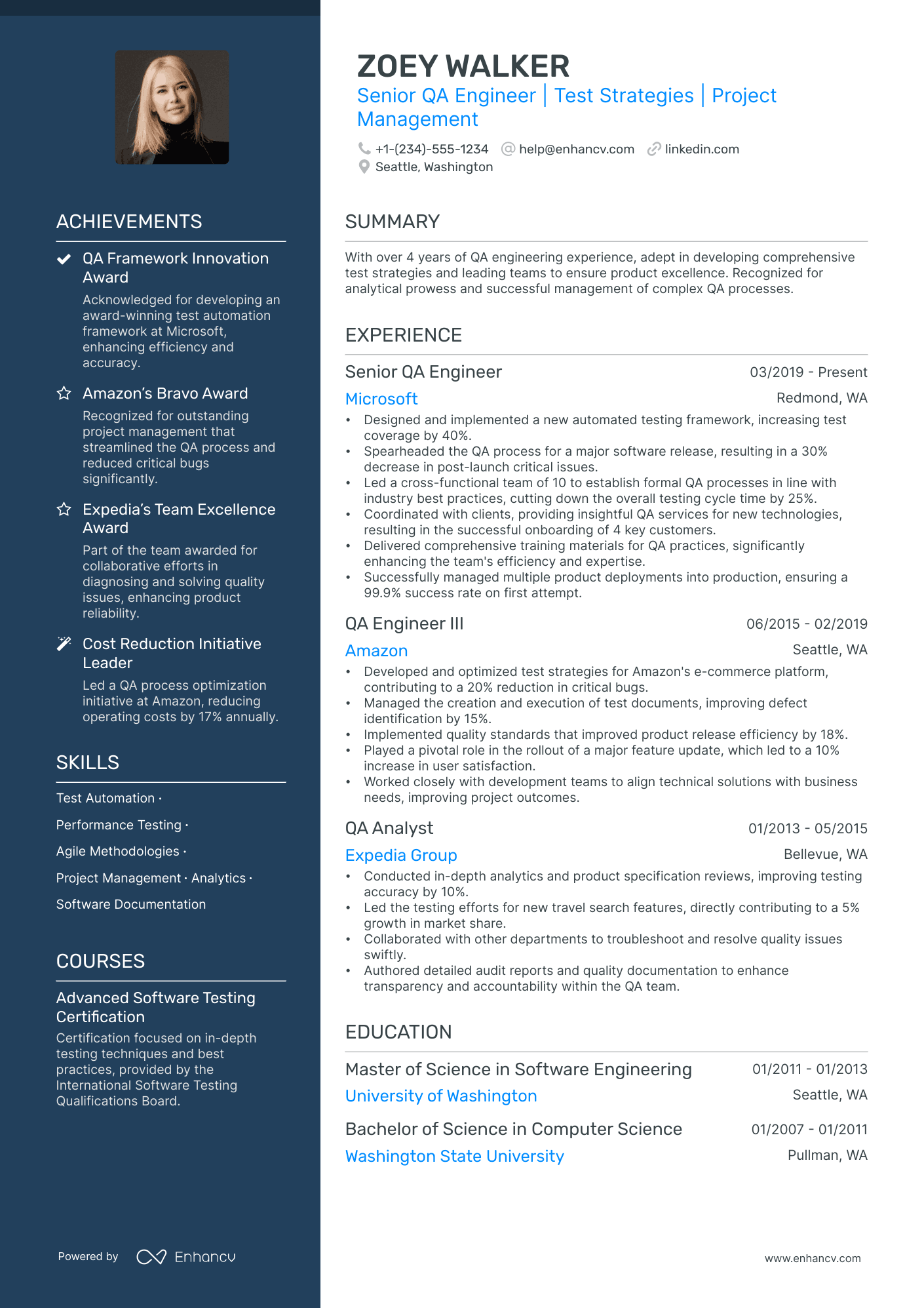 sample resume of quality manager