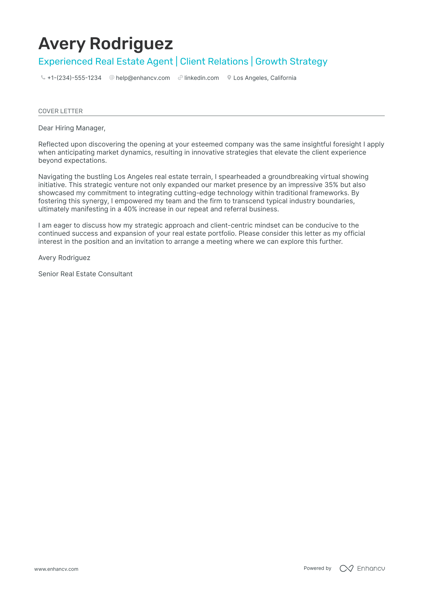 cover letter sample for real estate agent with no experience