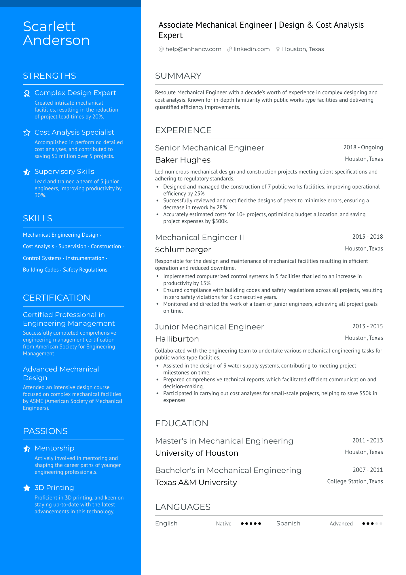 mechanical service engineer resume format