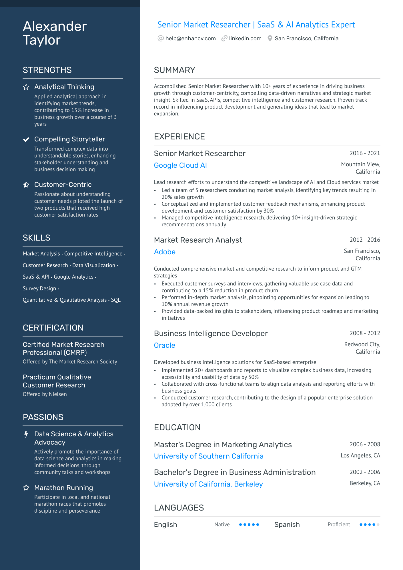 sample of resume for research paper