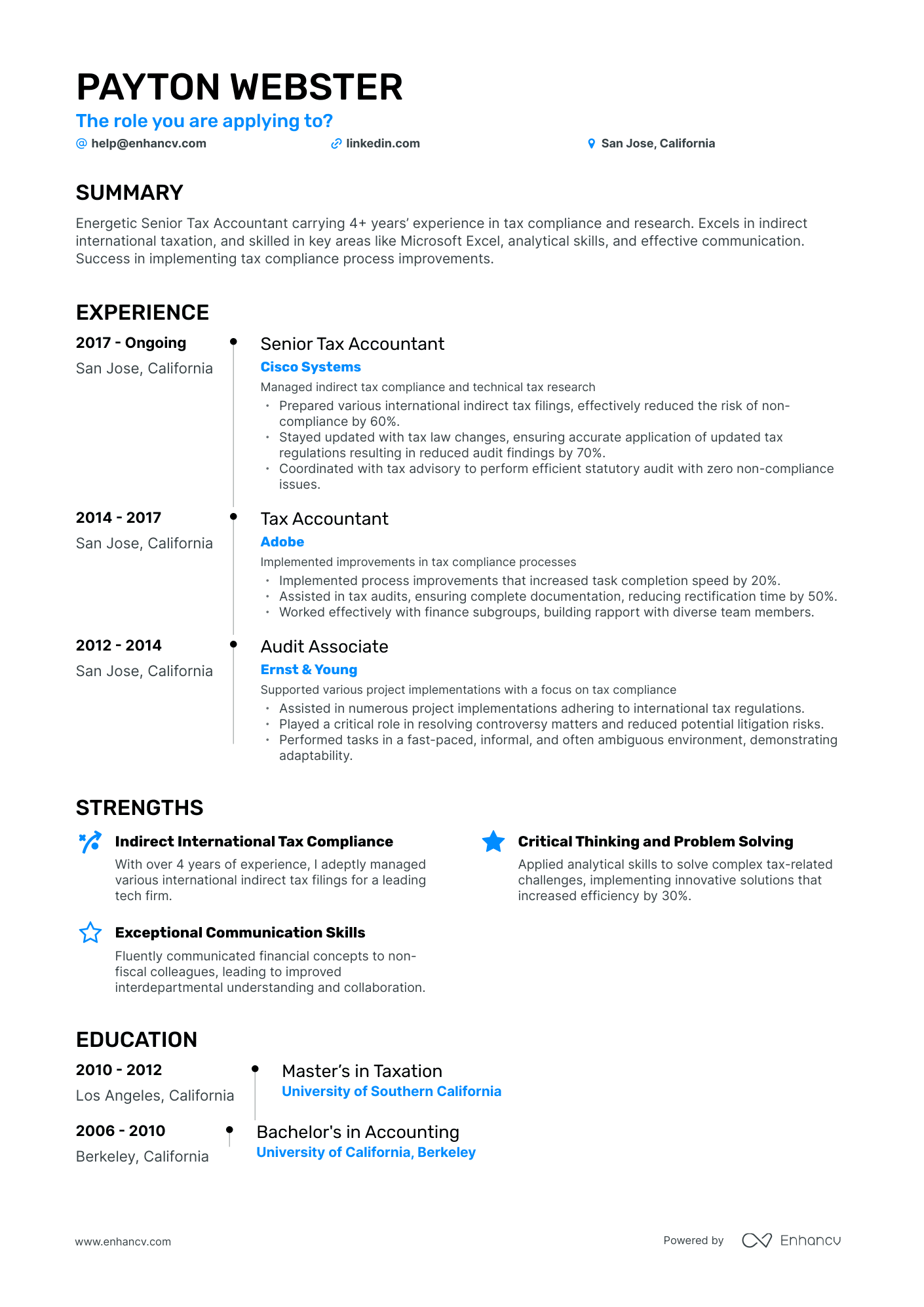 undefined Senior Tax Accountant Resume Template