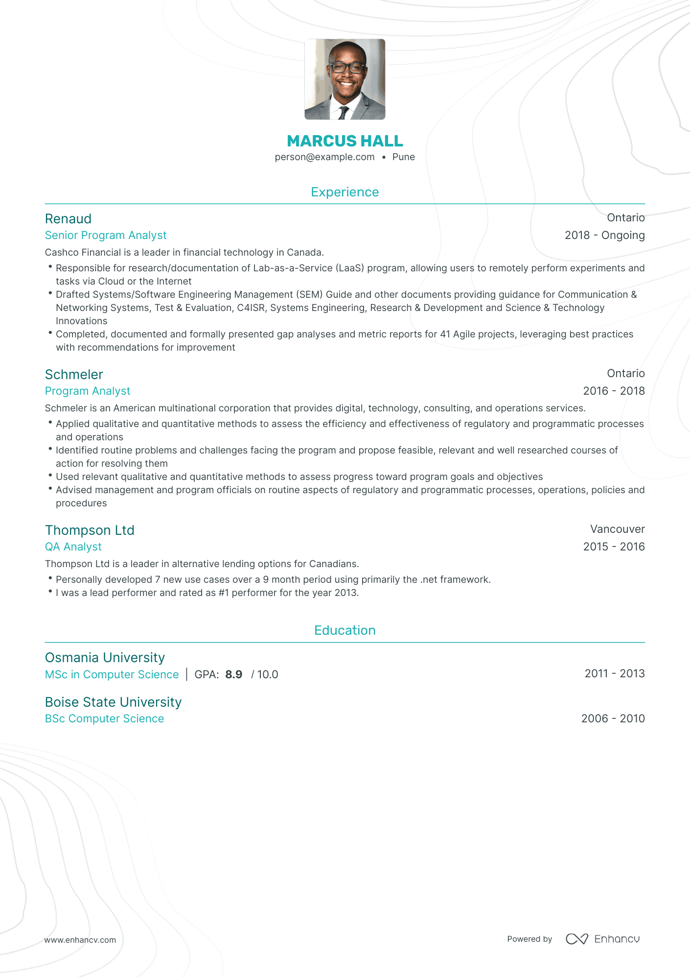 Traditional Program Analyst Resume Template