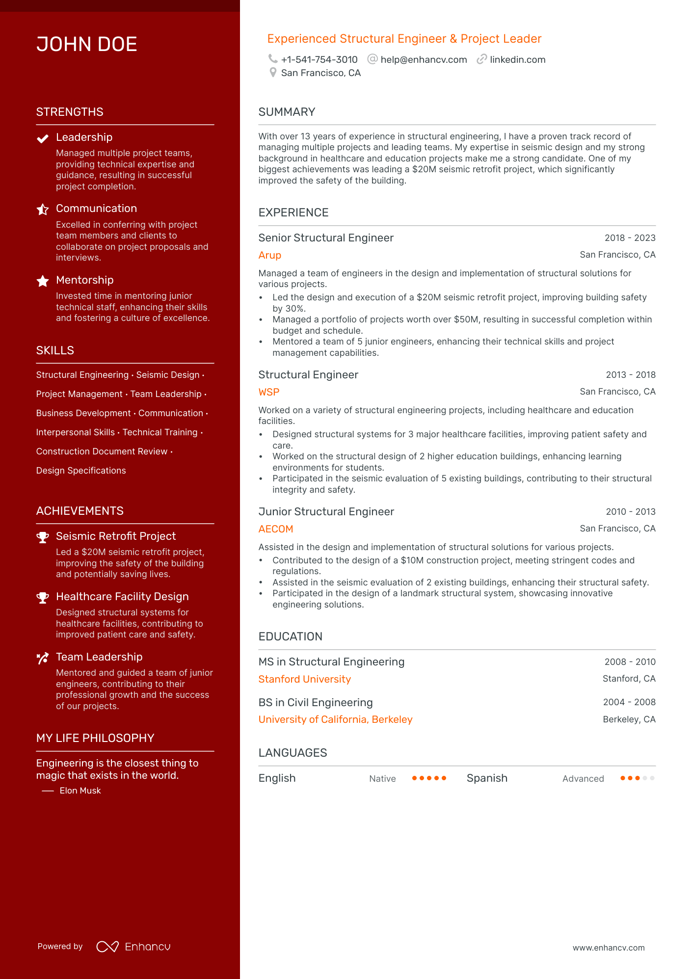 best resume format engineering