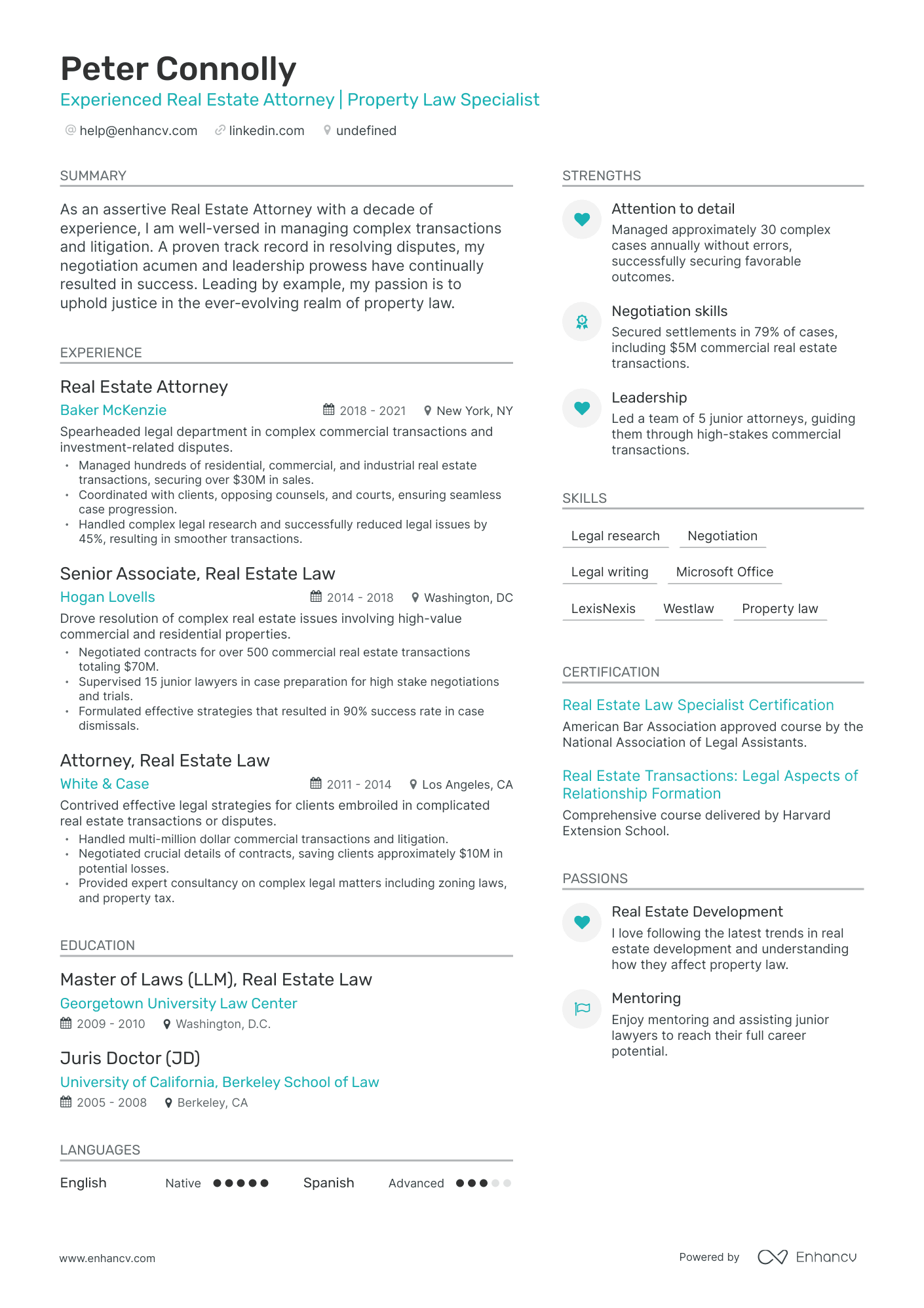 undefined Real Estate Attorney Resume Template