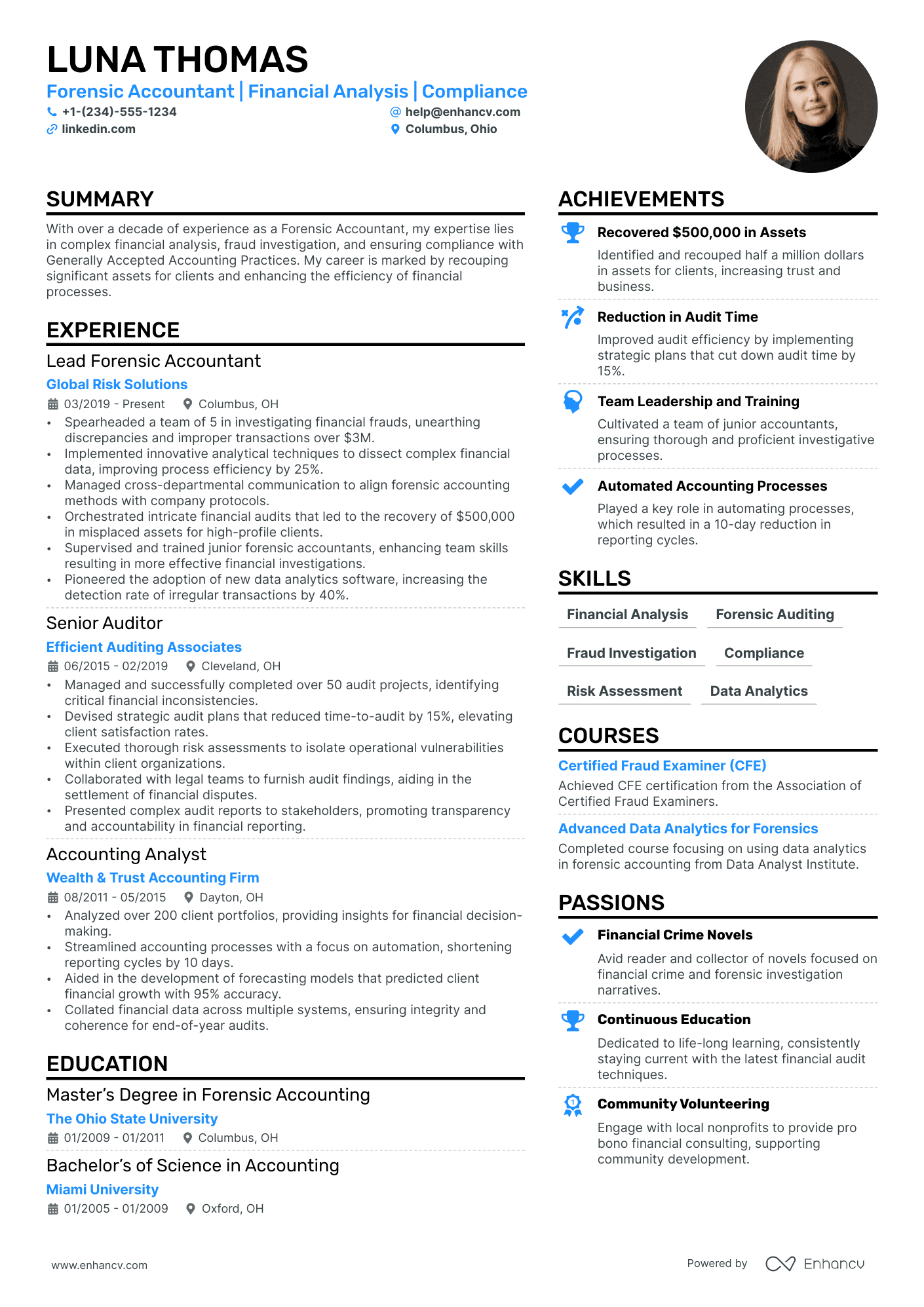 resume example of accountant