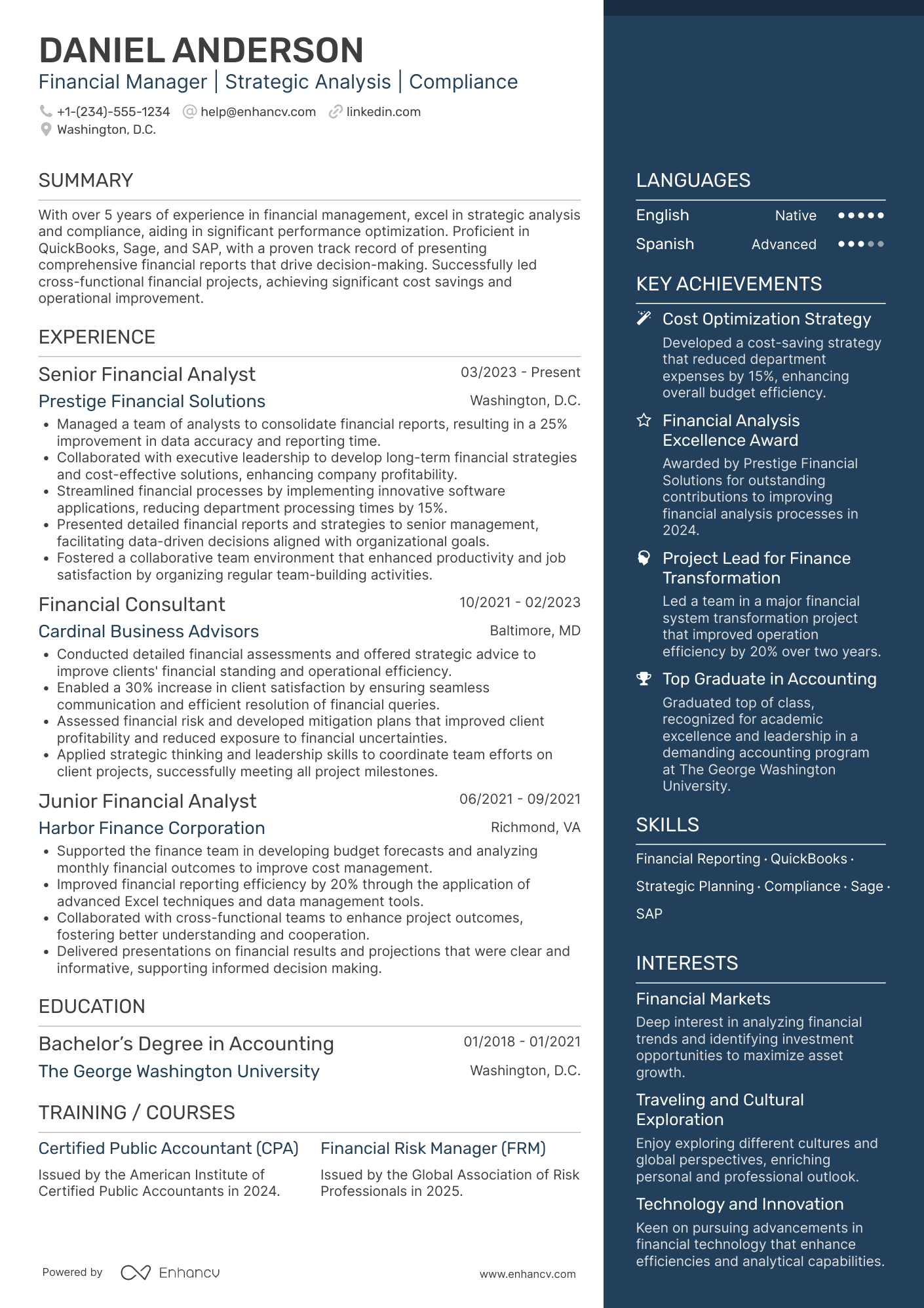 A resume example of a Secretary Treasurer