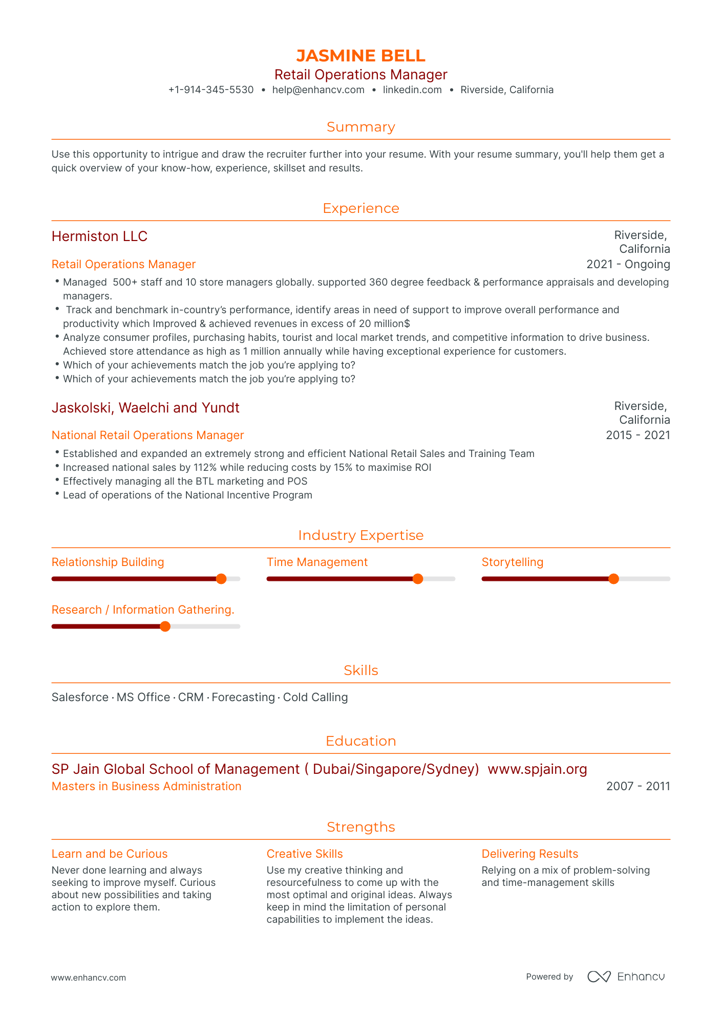 Retail Operations Manager Resume Examples & Guide for 2023 (Layout ...