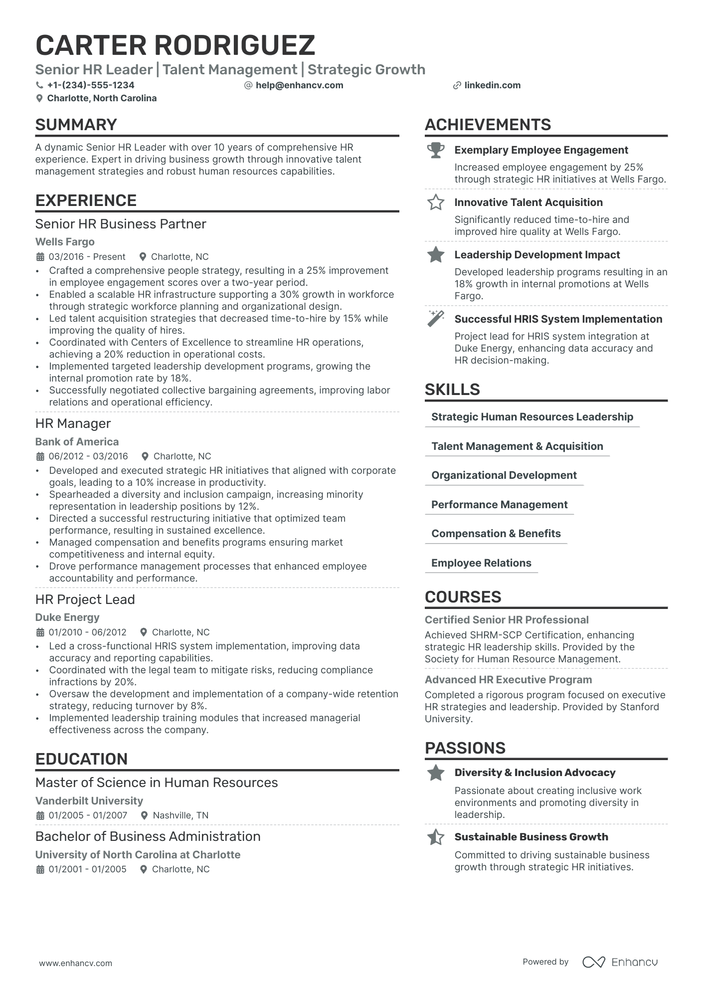 human resources resume skills examples
