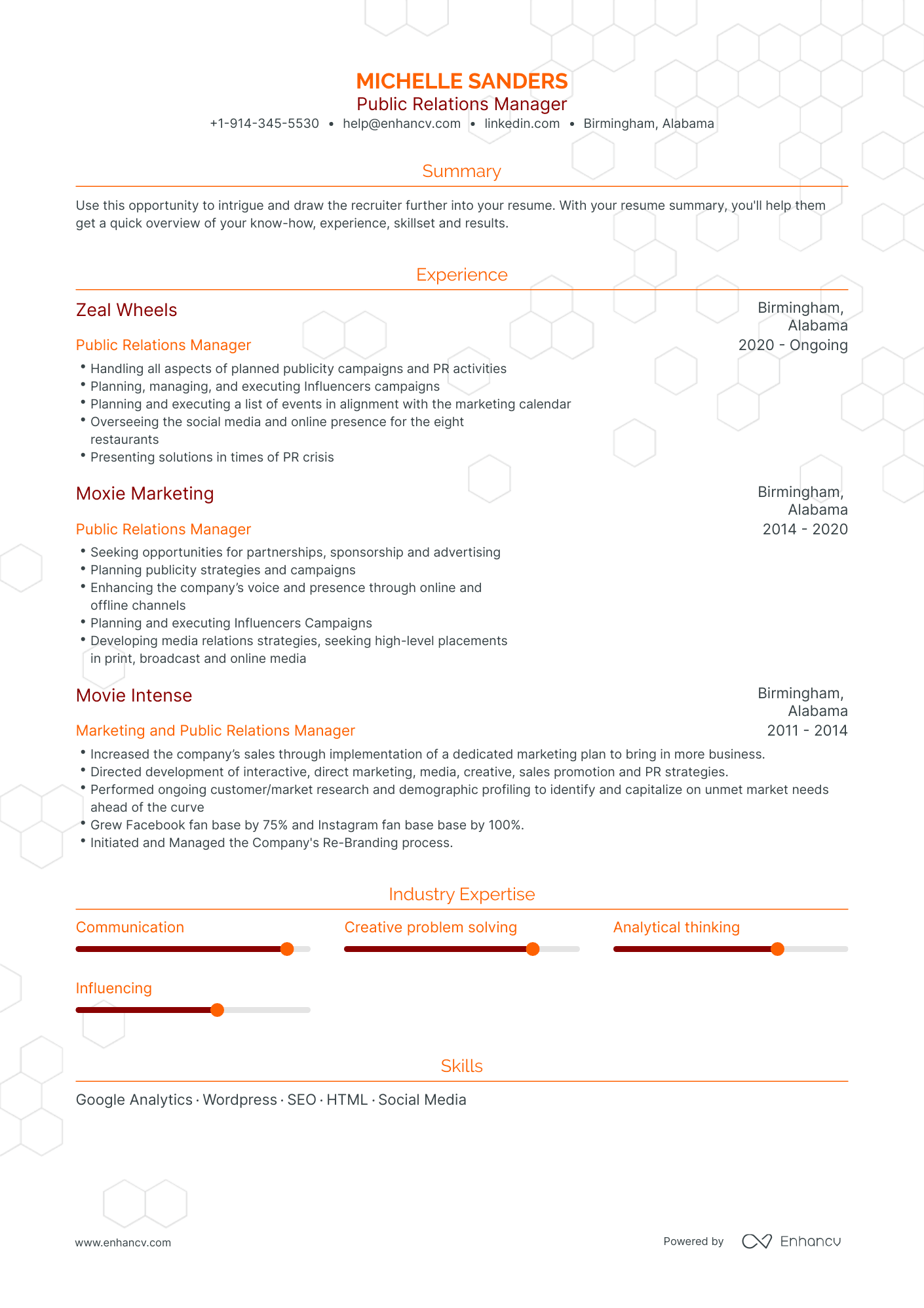 Public Relations Manager Resume Examples & Guide for 2023 (Layout ...