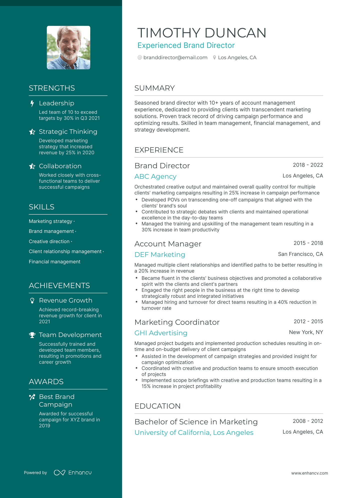 Polished Brand Director Resume Template