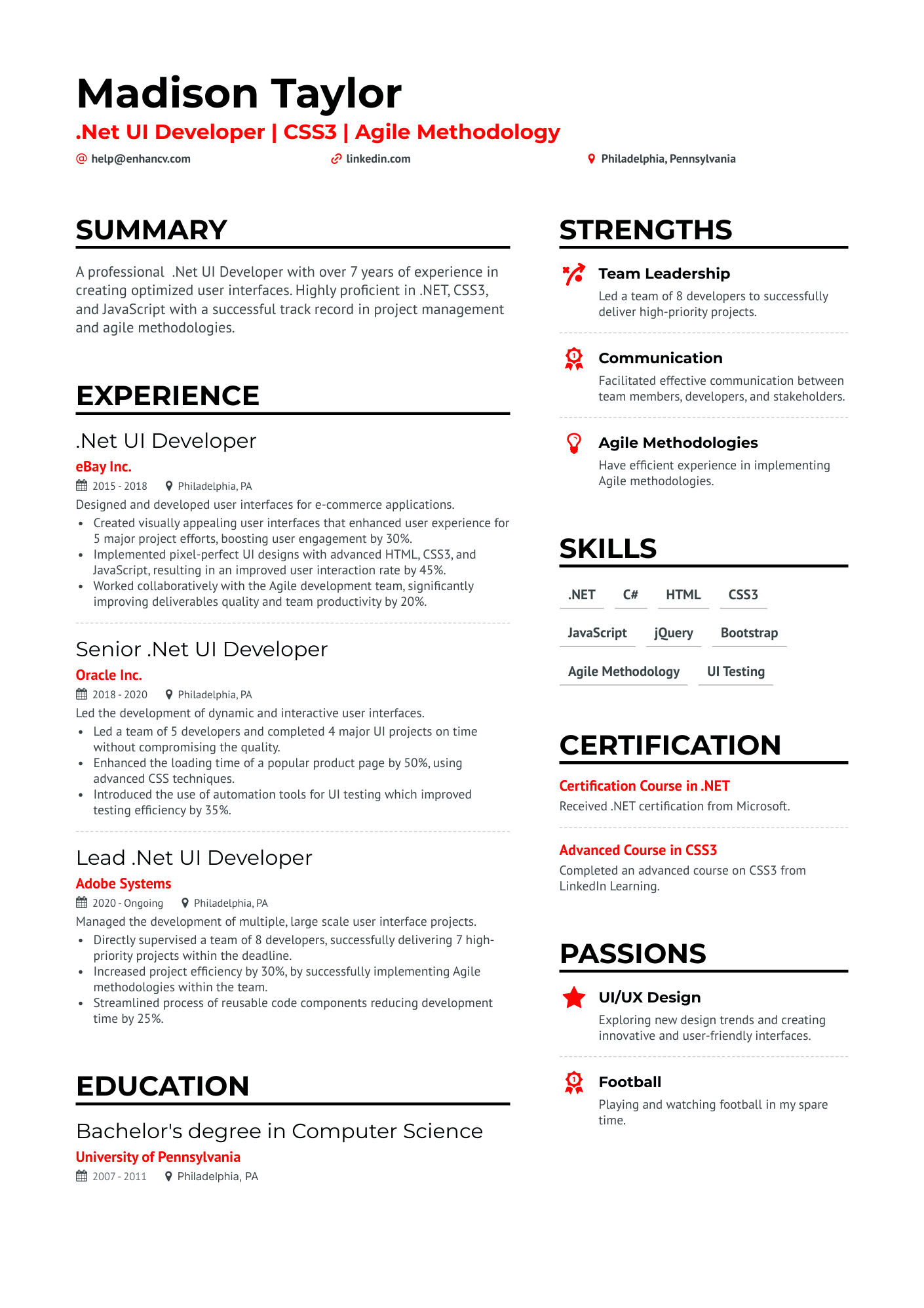 sample resume for ui developer fresher