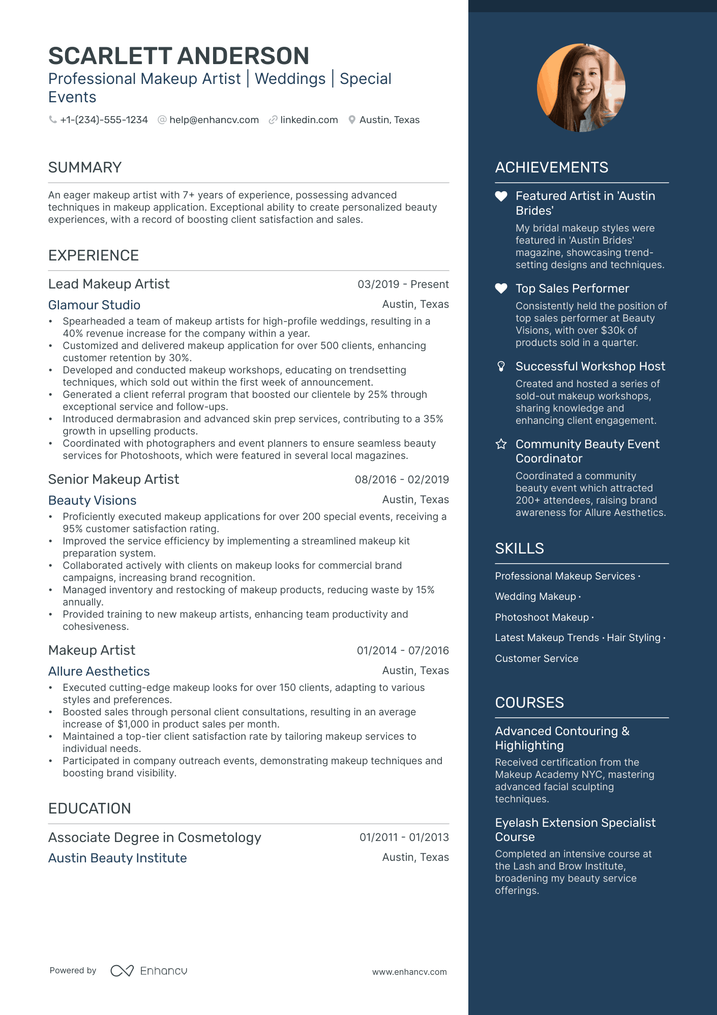 resume for makeup artist fresher with no experience