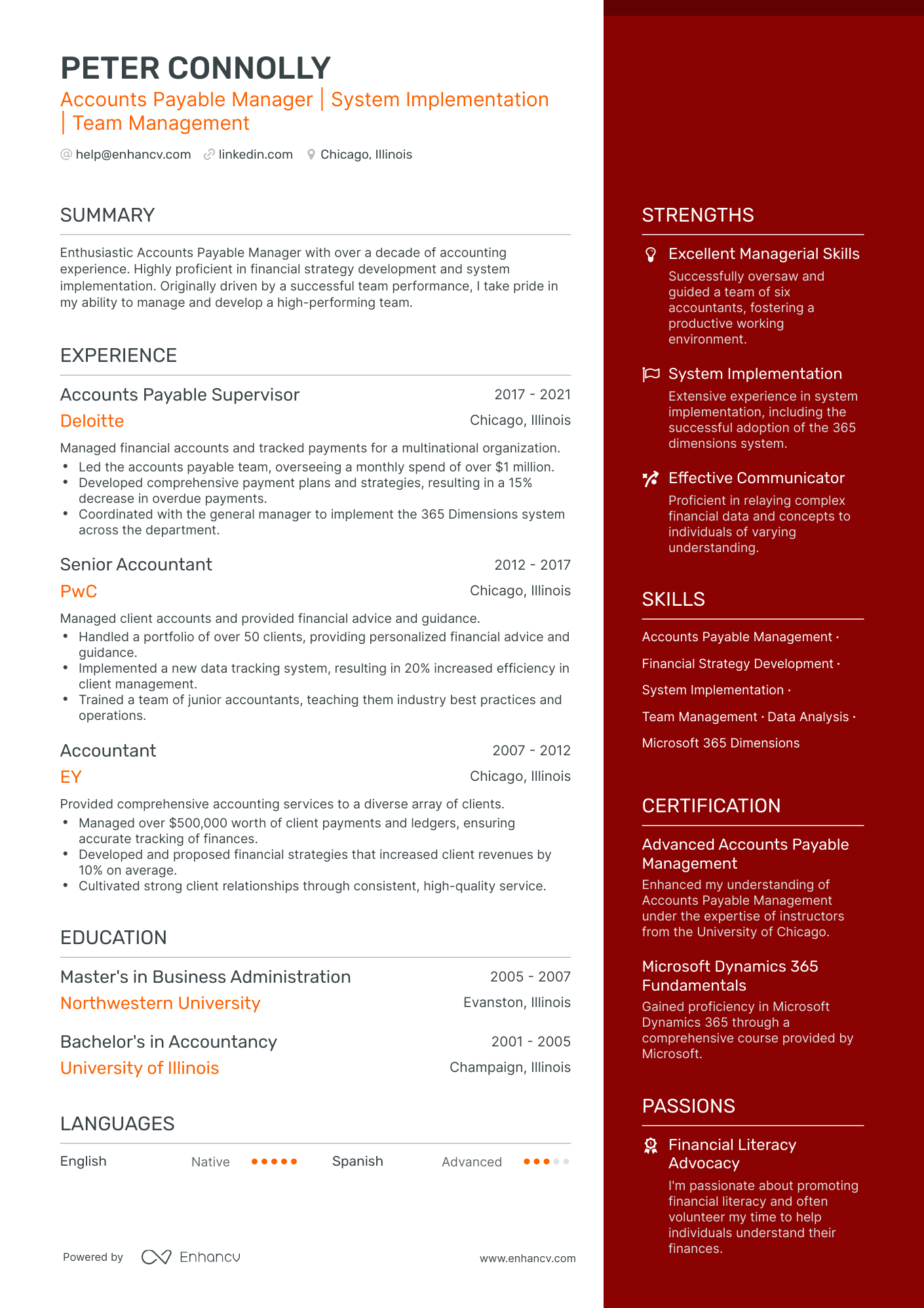 undefined Accounts Payable Manager Resume Template