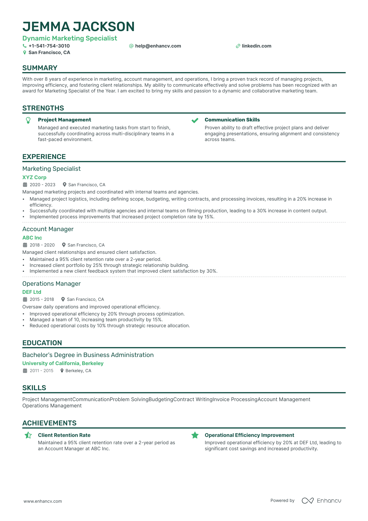 marketing resume