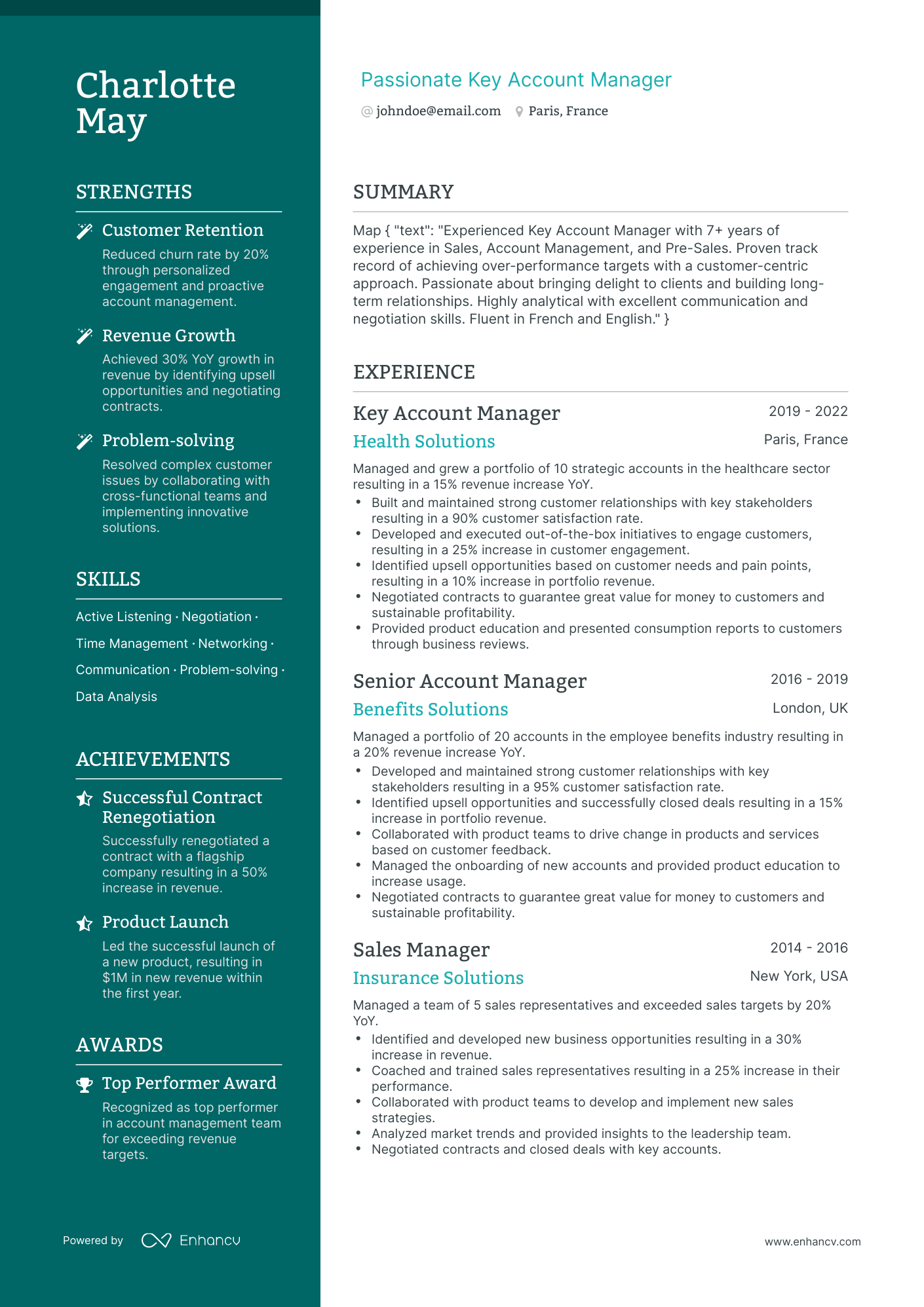 Polished Key Account Manager Resume Template