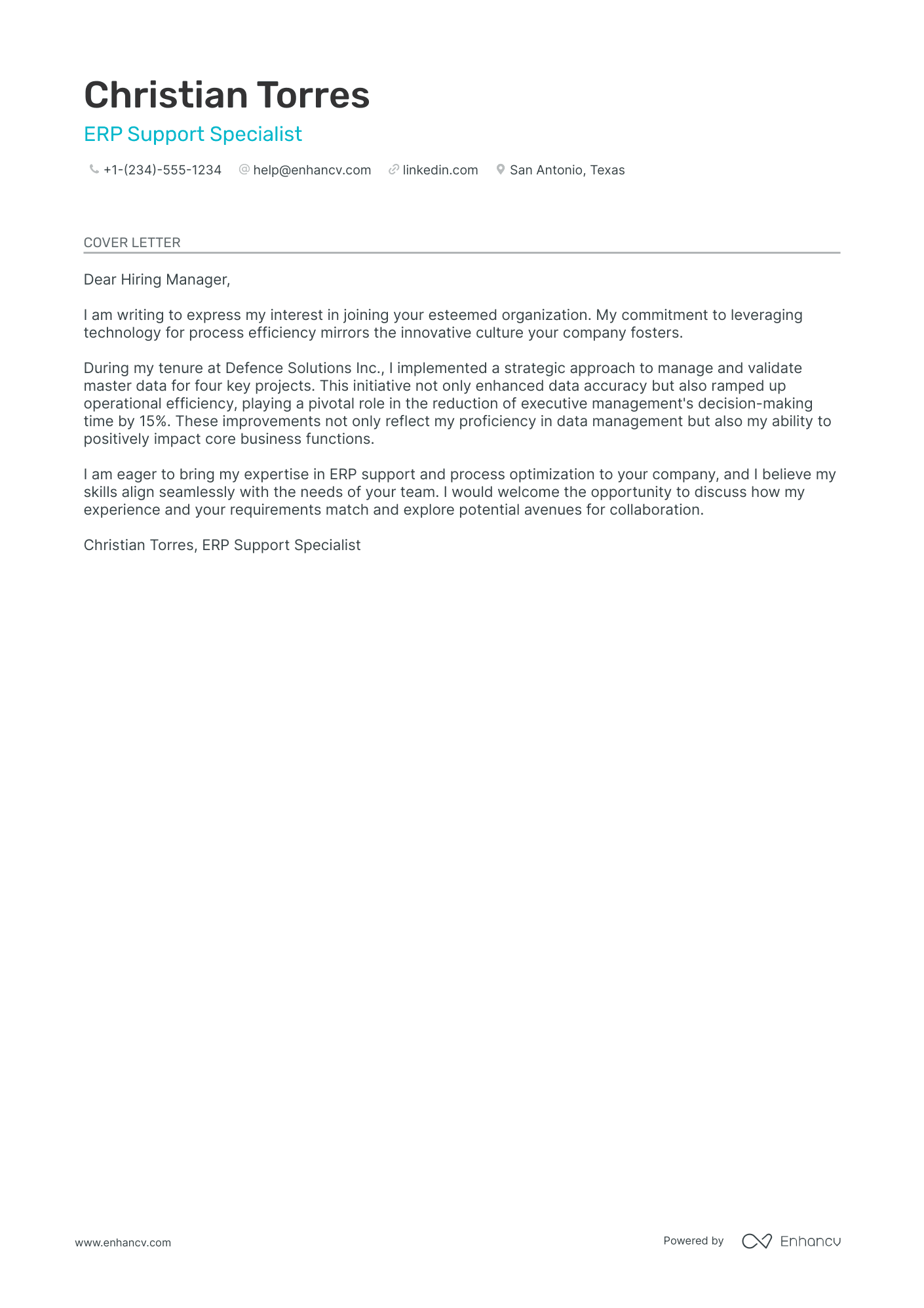 analyst cover letter