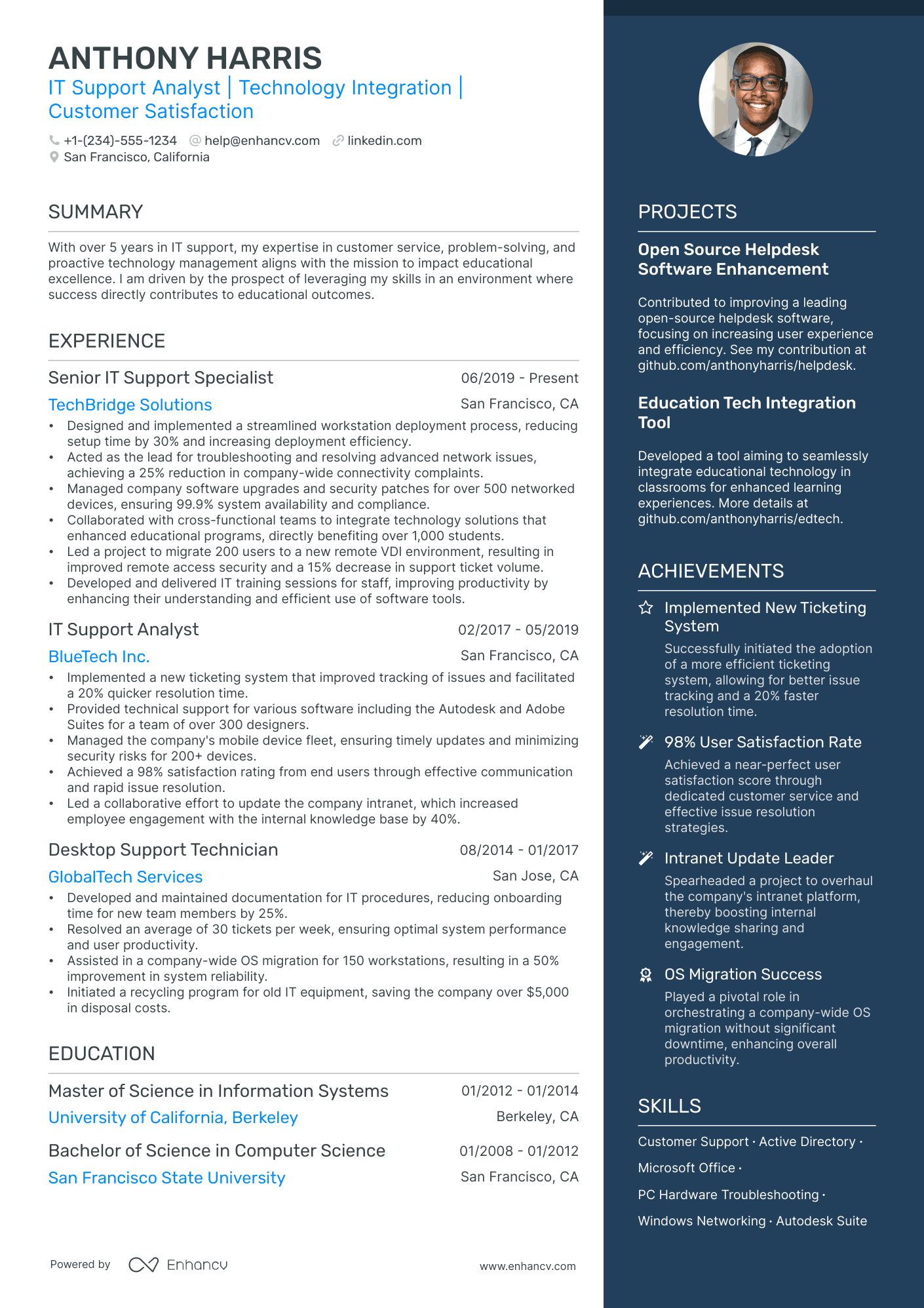 support analyst resume sample