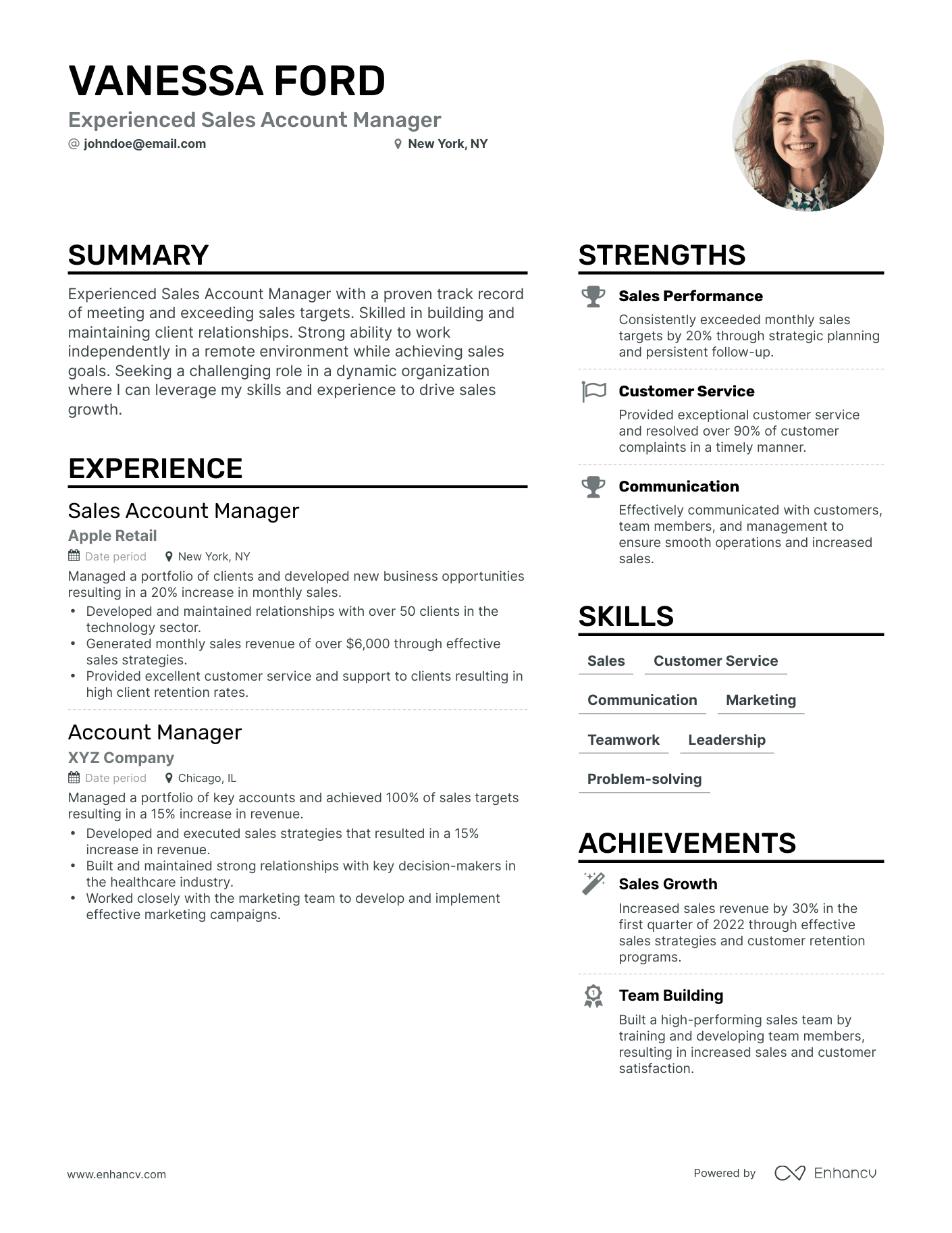Simple Apple Retail Resume Template