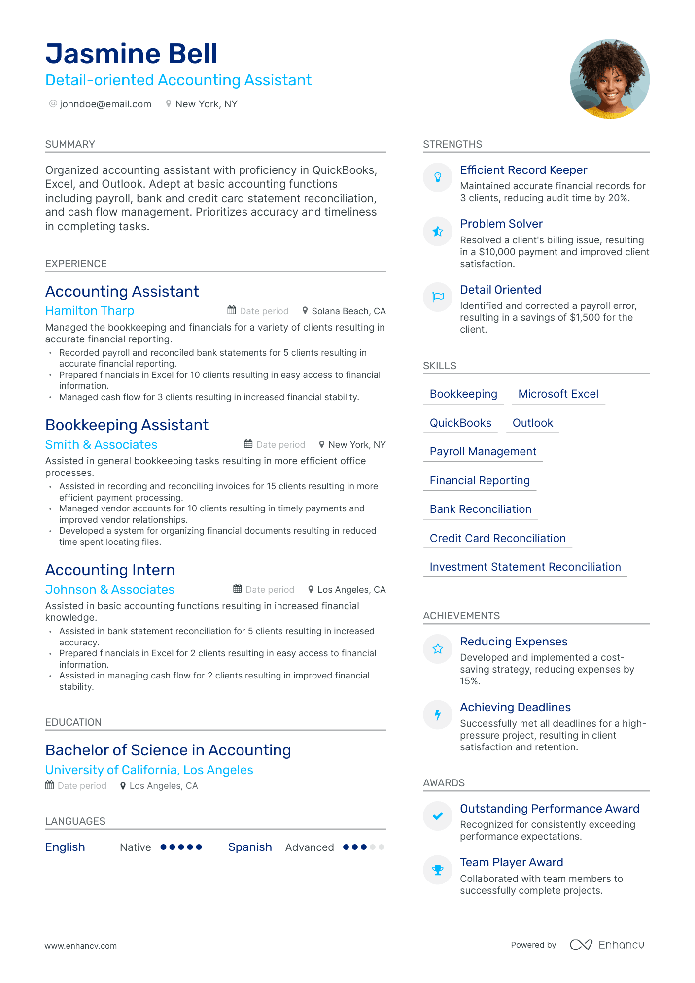 Modern Accounting Assistant Resume Template