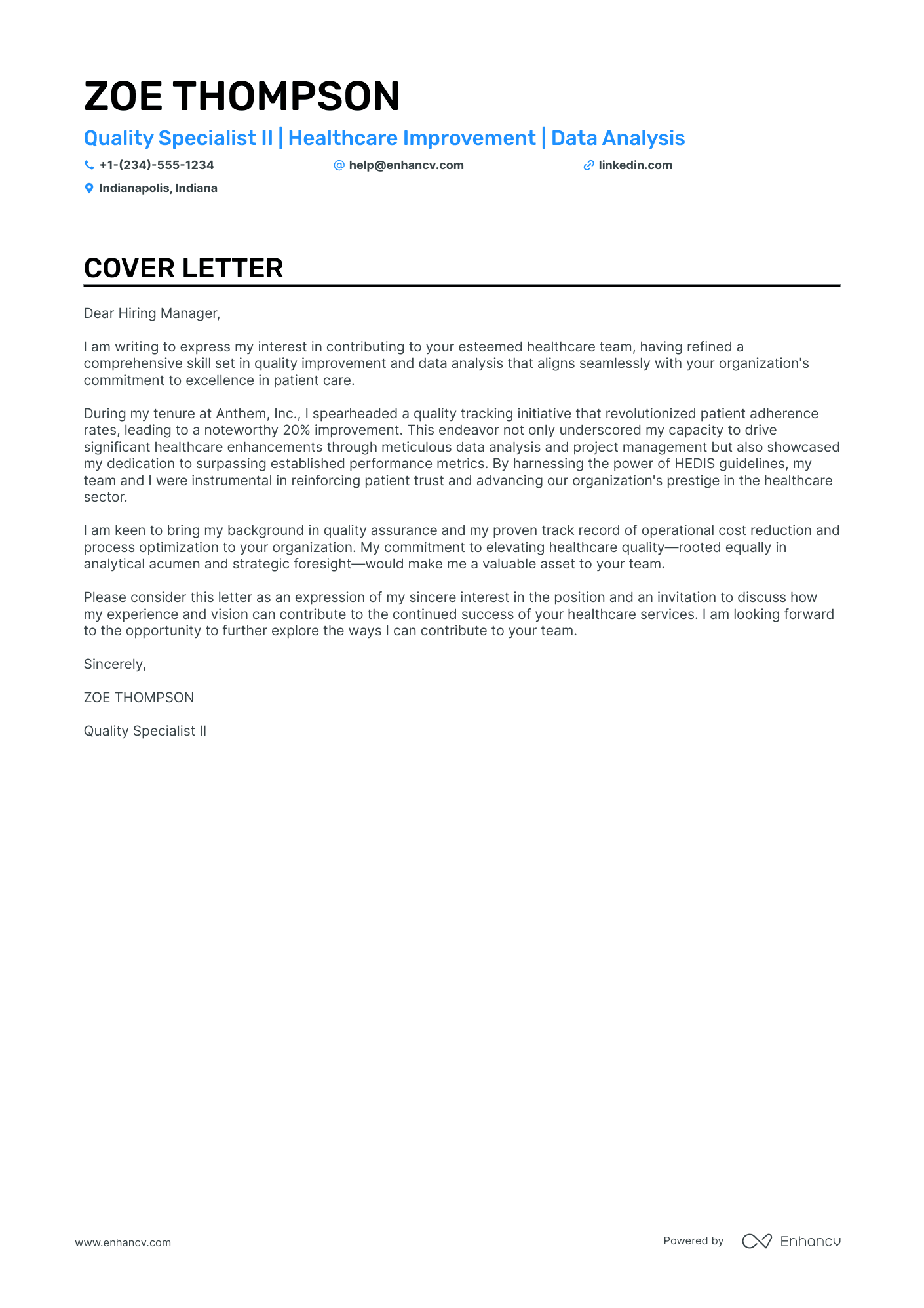 cover letter examples quality engineer
