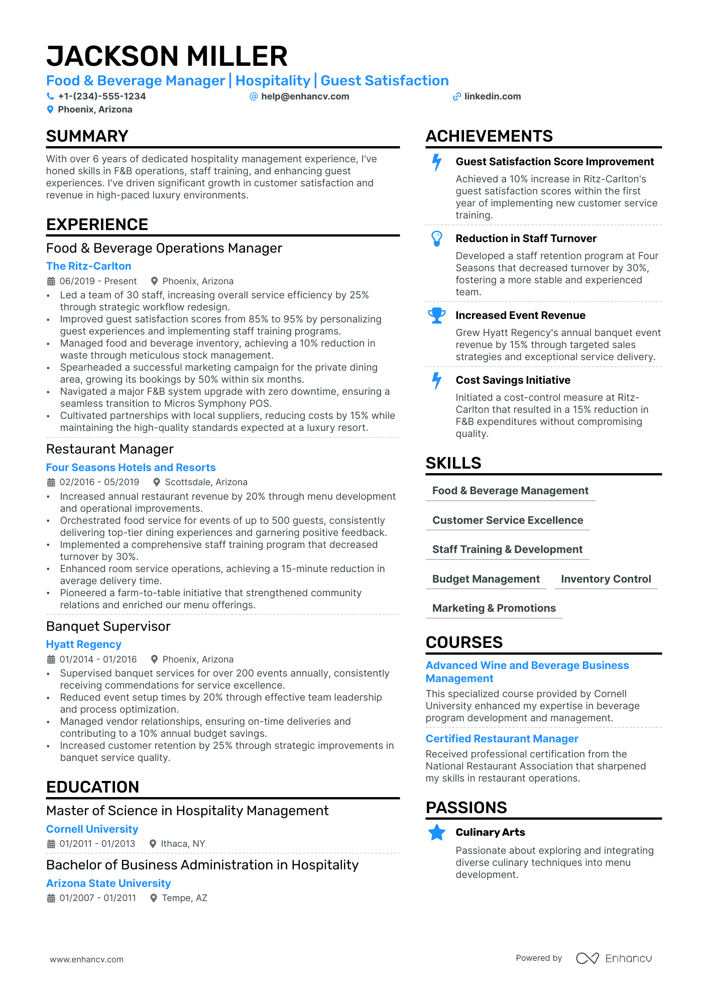 professional summary for resume restaurant manager