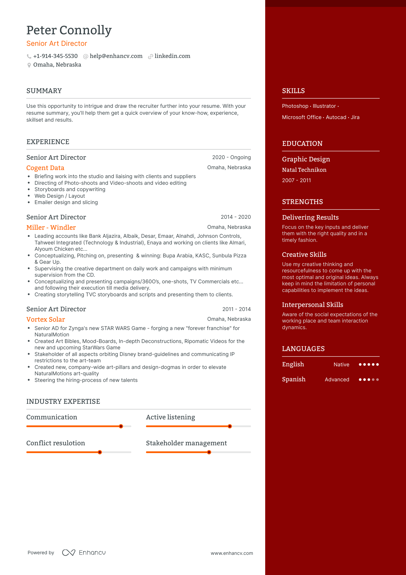 Senior Art Director Resume Examples & Guide for 2023 (Layout, Skills ...