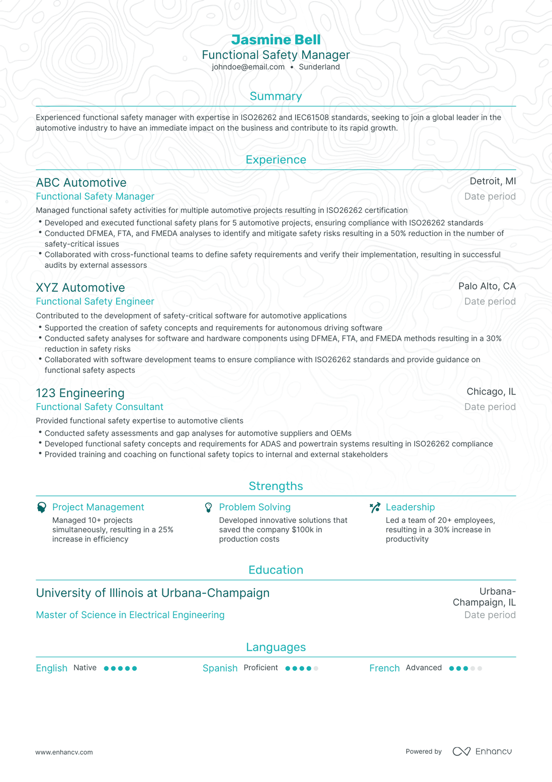 Traditional Functional Manager Resume Template