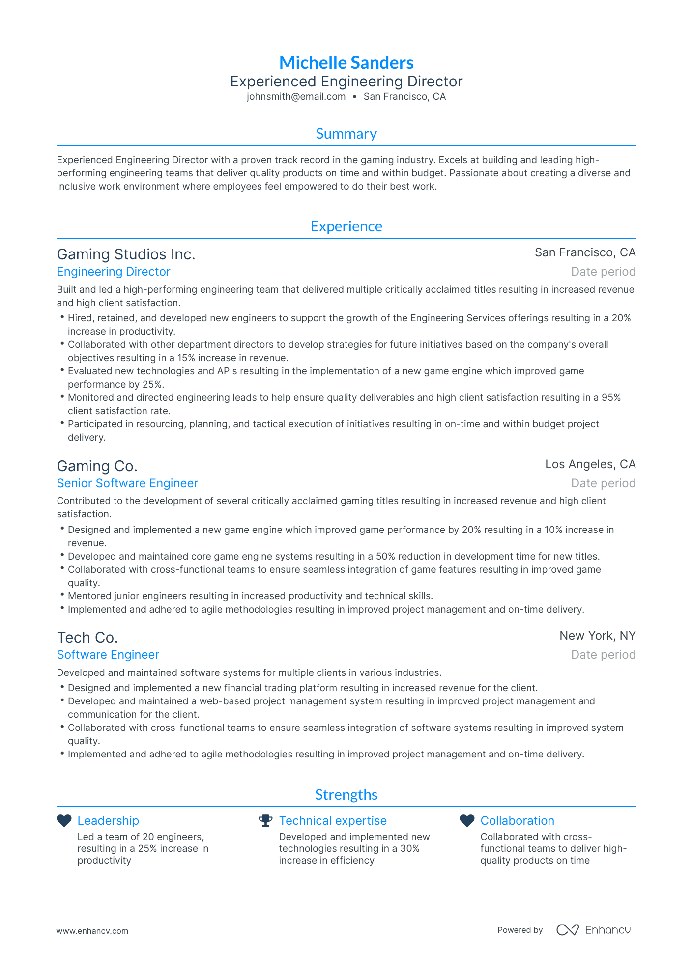 Traditional Director of Engineering Resume Template