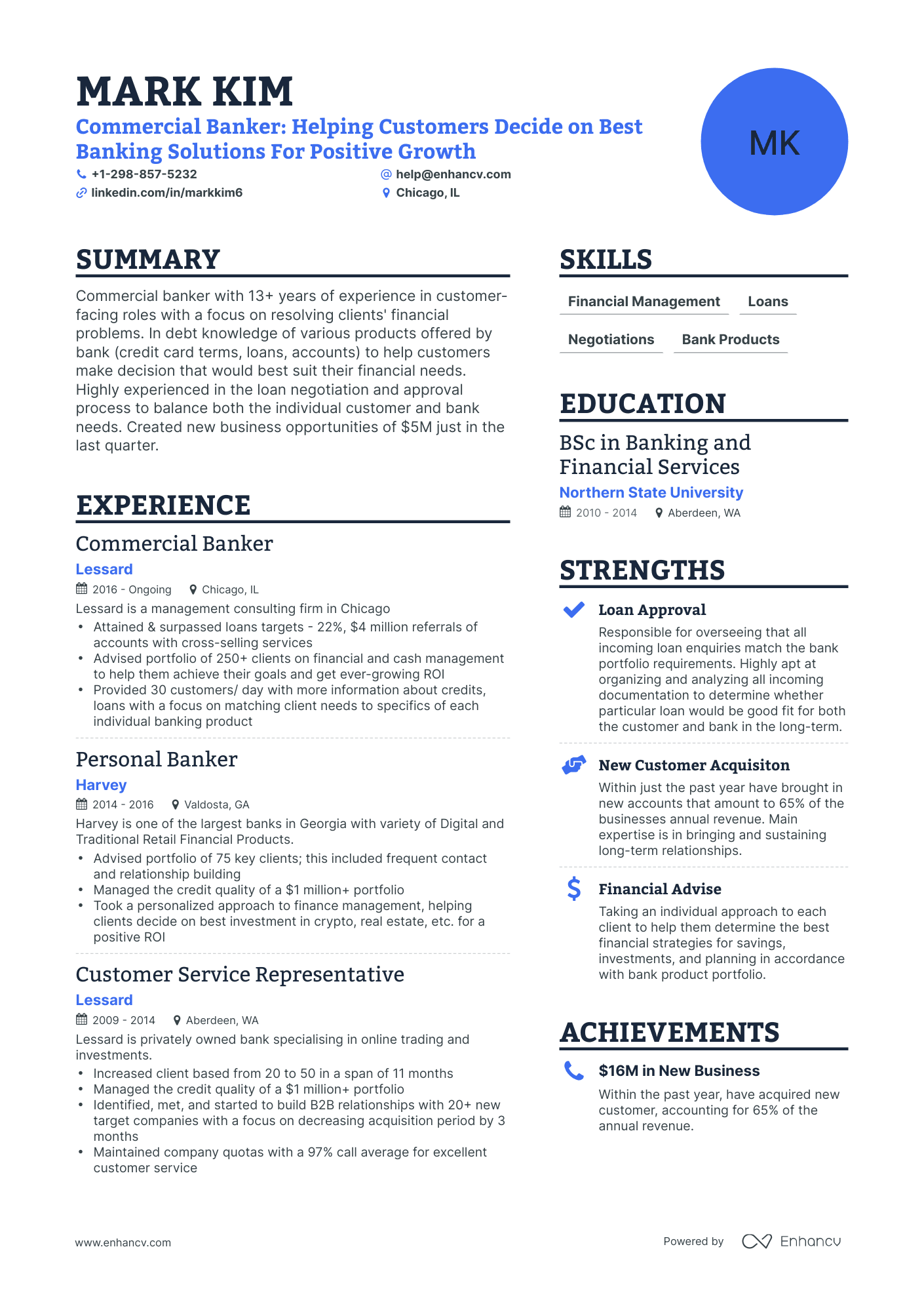 Simple Commercial Banking Resume Template
