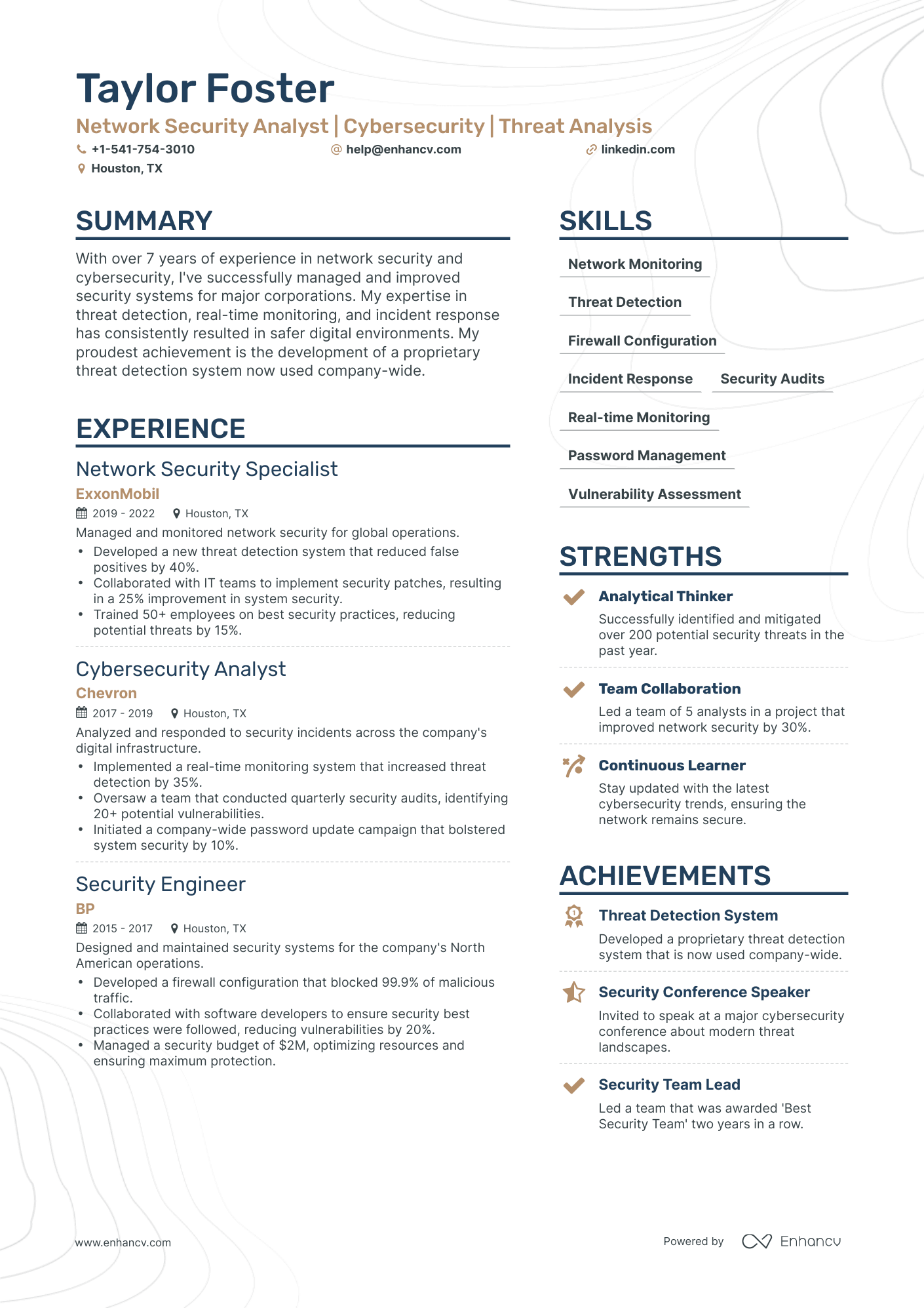 Simple Security Analyst Resume Template