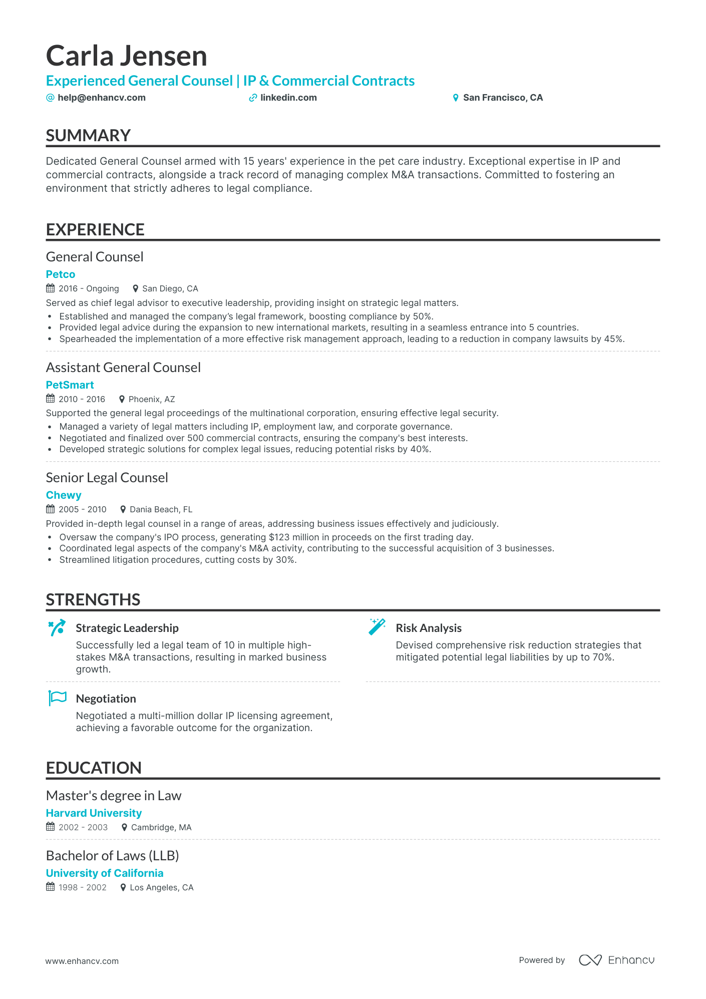 undefined General Counsel Resume Template