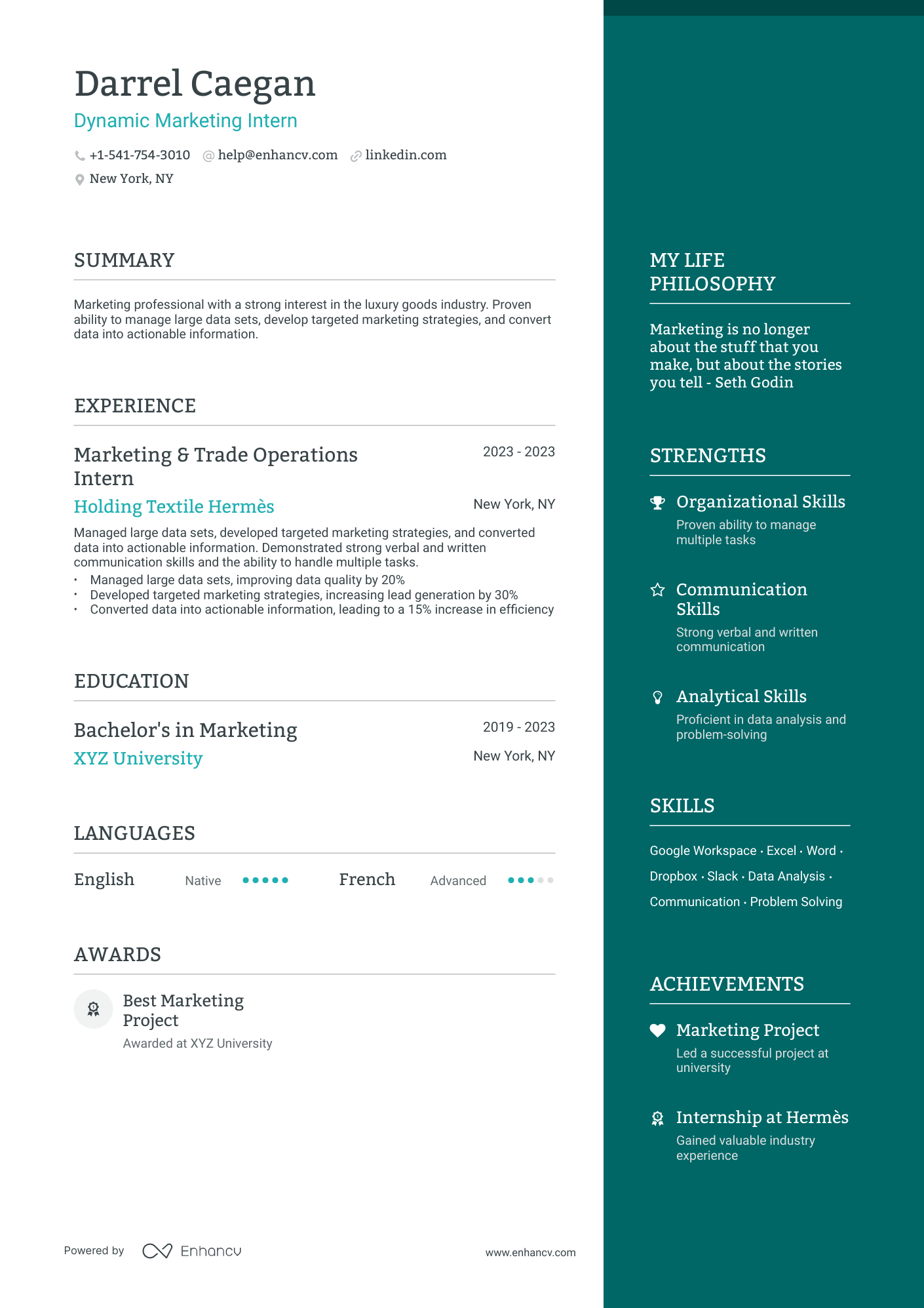 marketing job description sample resume