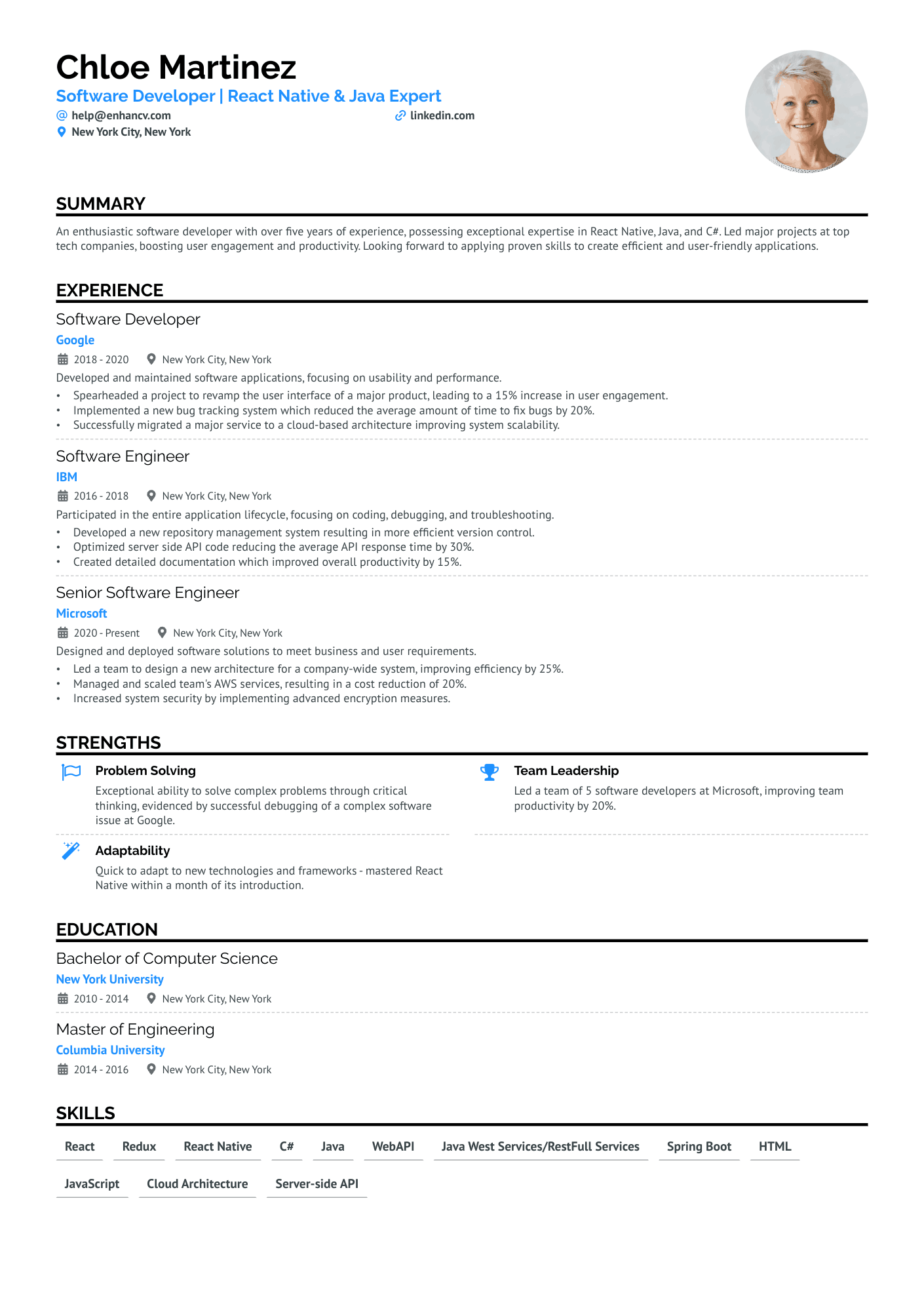 sample resume for react developer fresher