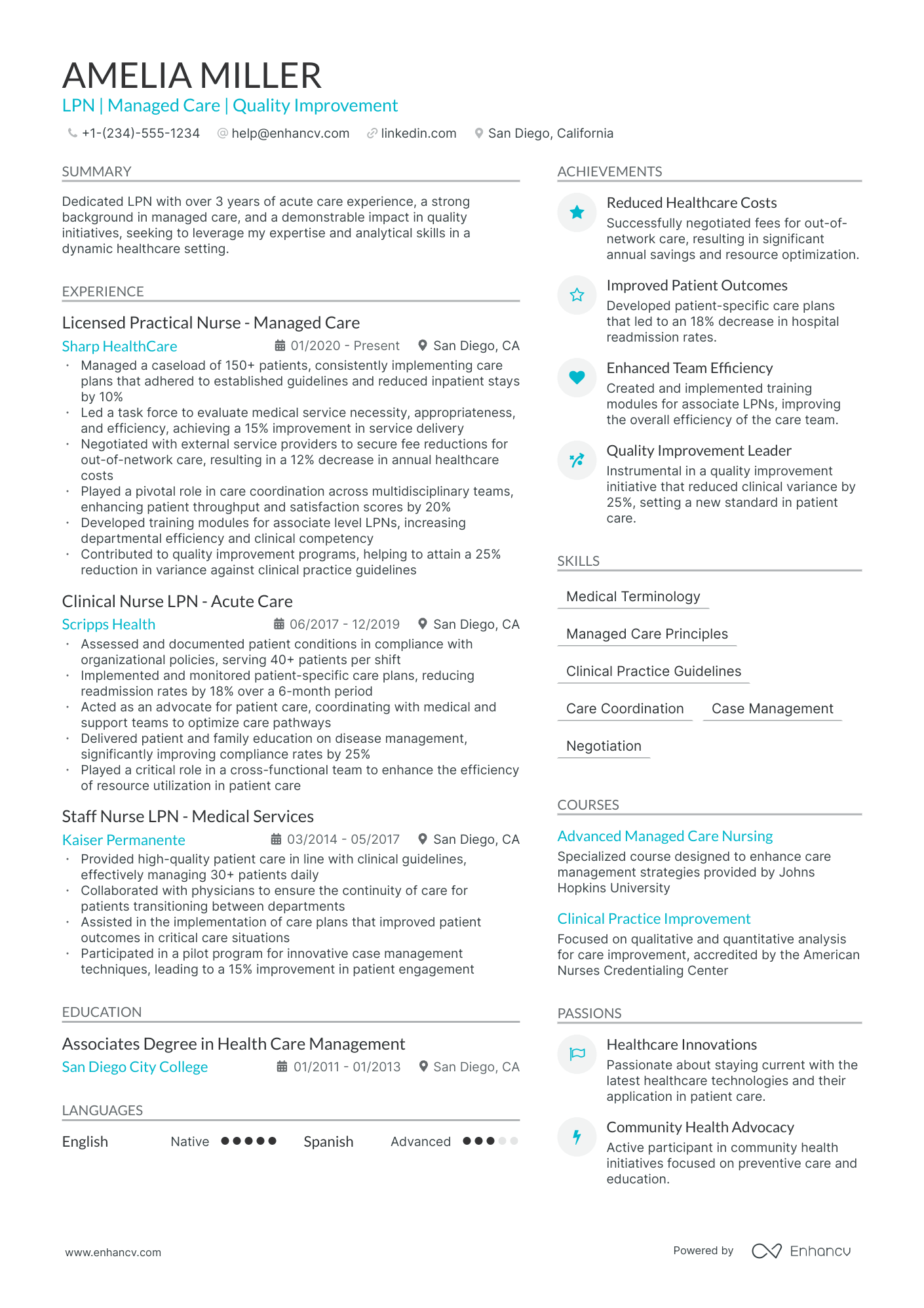 professional summary lvn resume