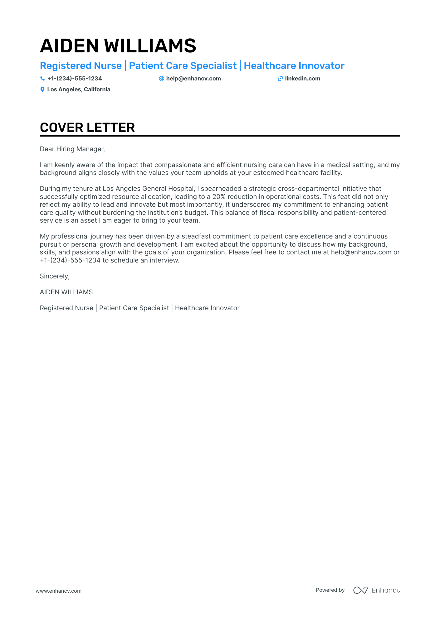 sample cover letter for community nurse