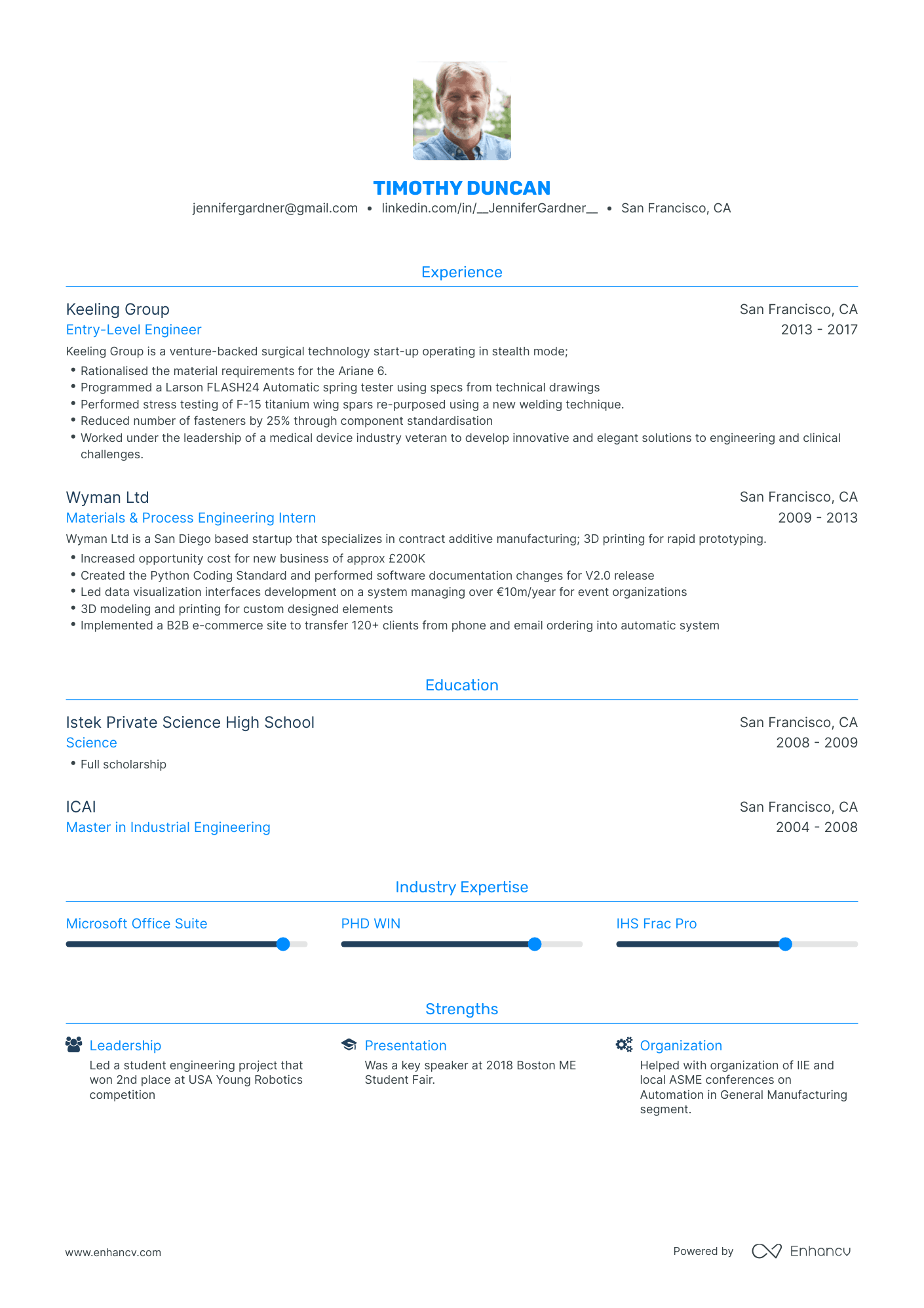 Traditional Entry Level Engineering Resume Template