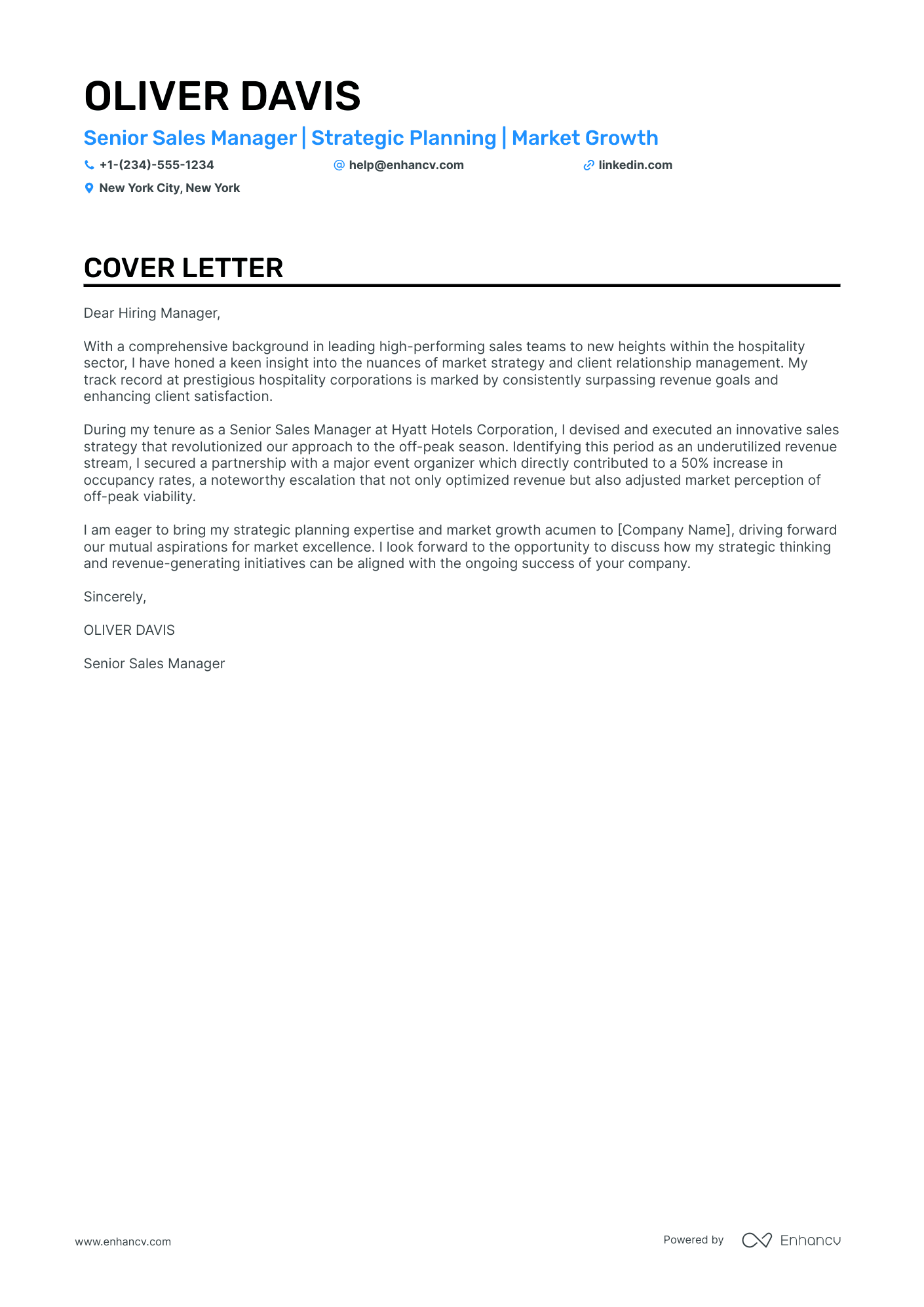 cover letter sales manager template