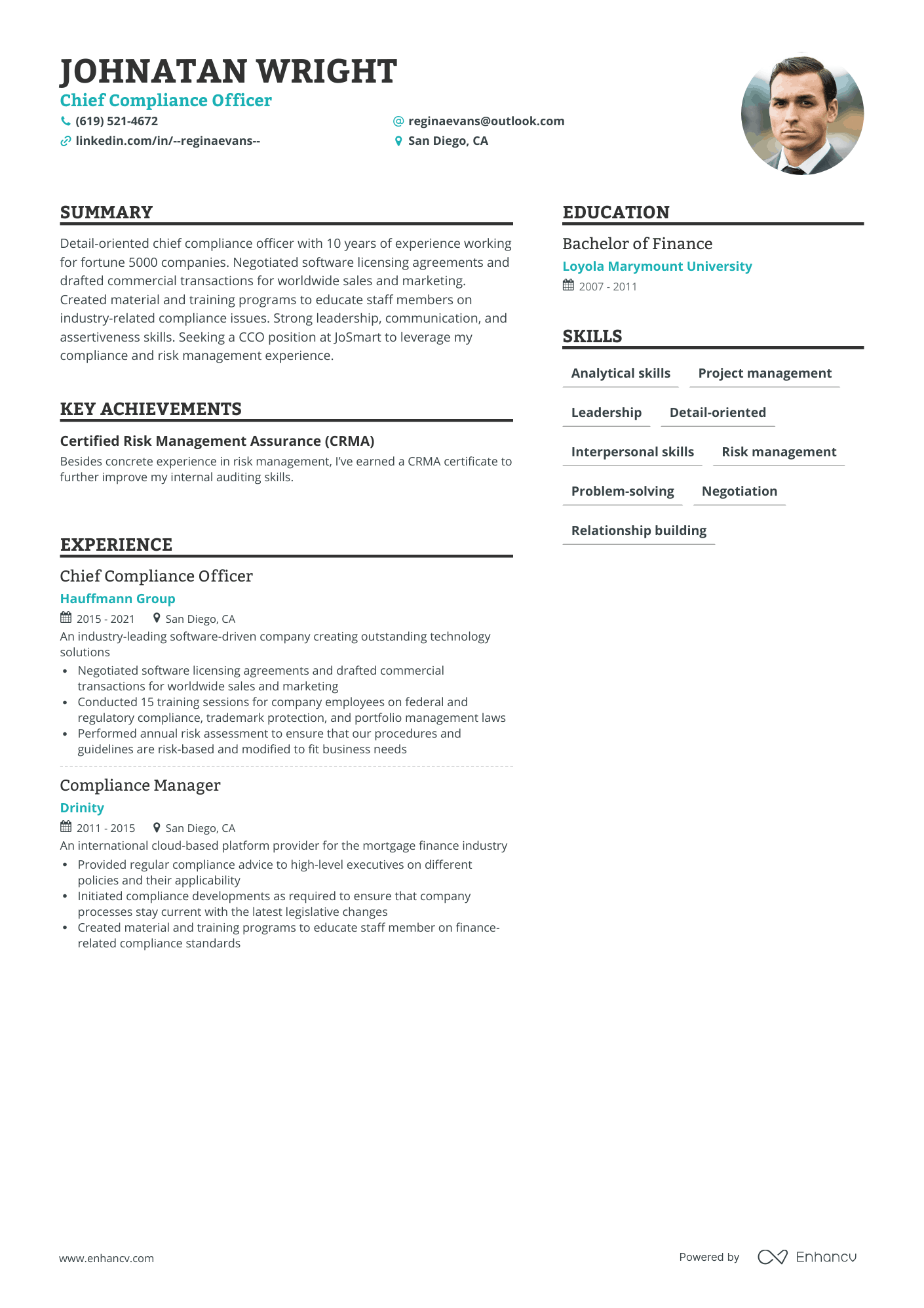 Simple CCO Resume Template