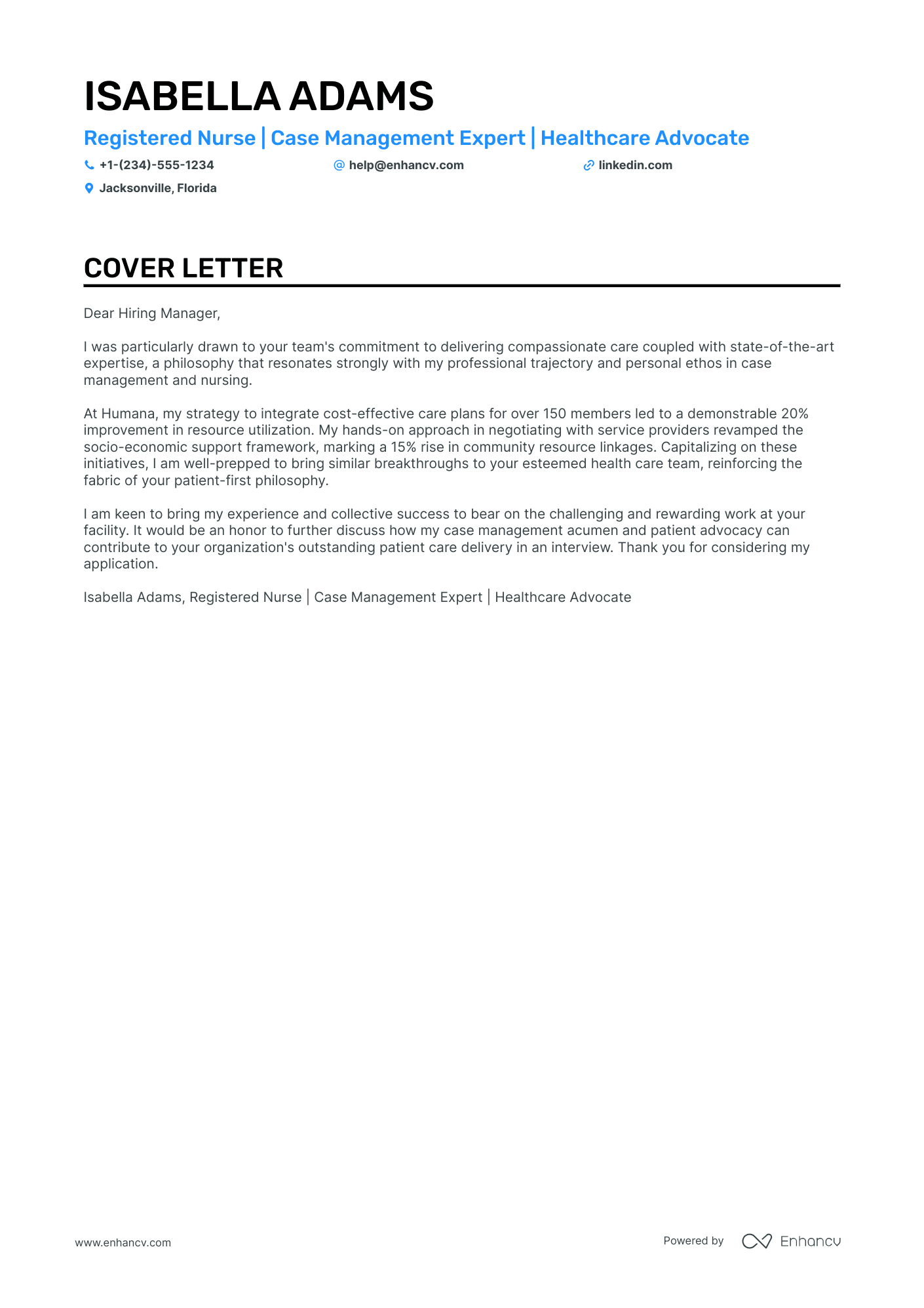 cover letter for home care