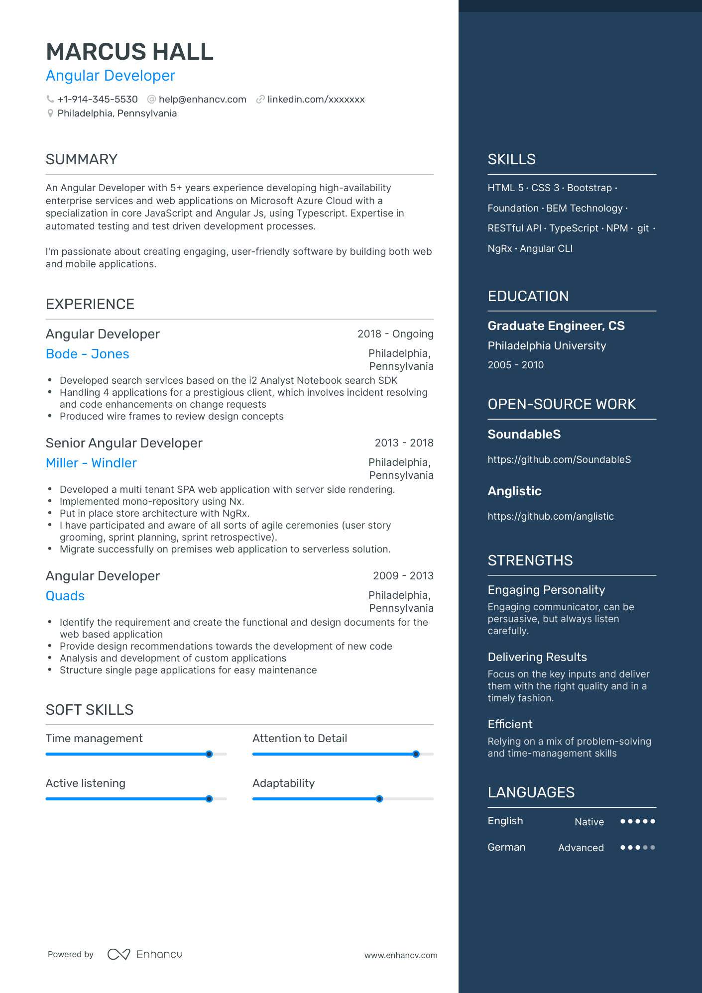 Angular Developer Resume Examples & Guide for 2023 (Layout, Skills ...