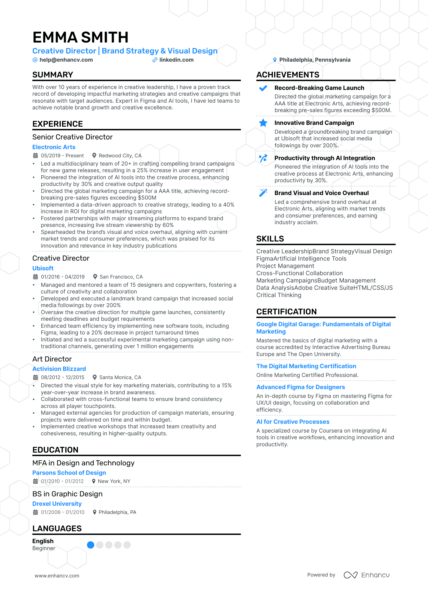 creative director resume and cover letter